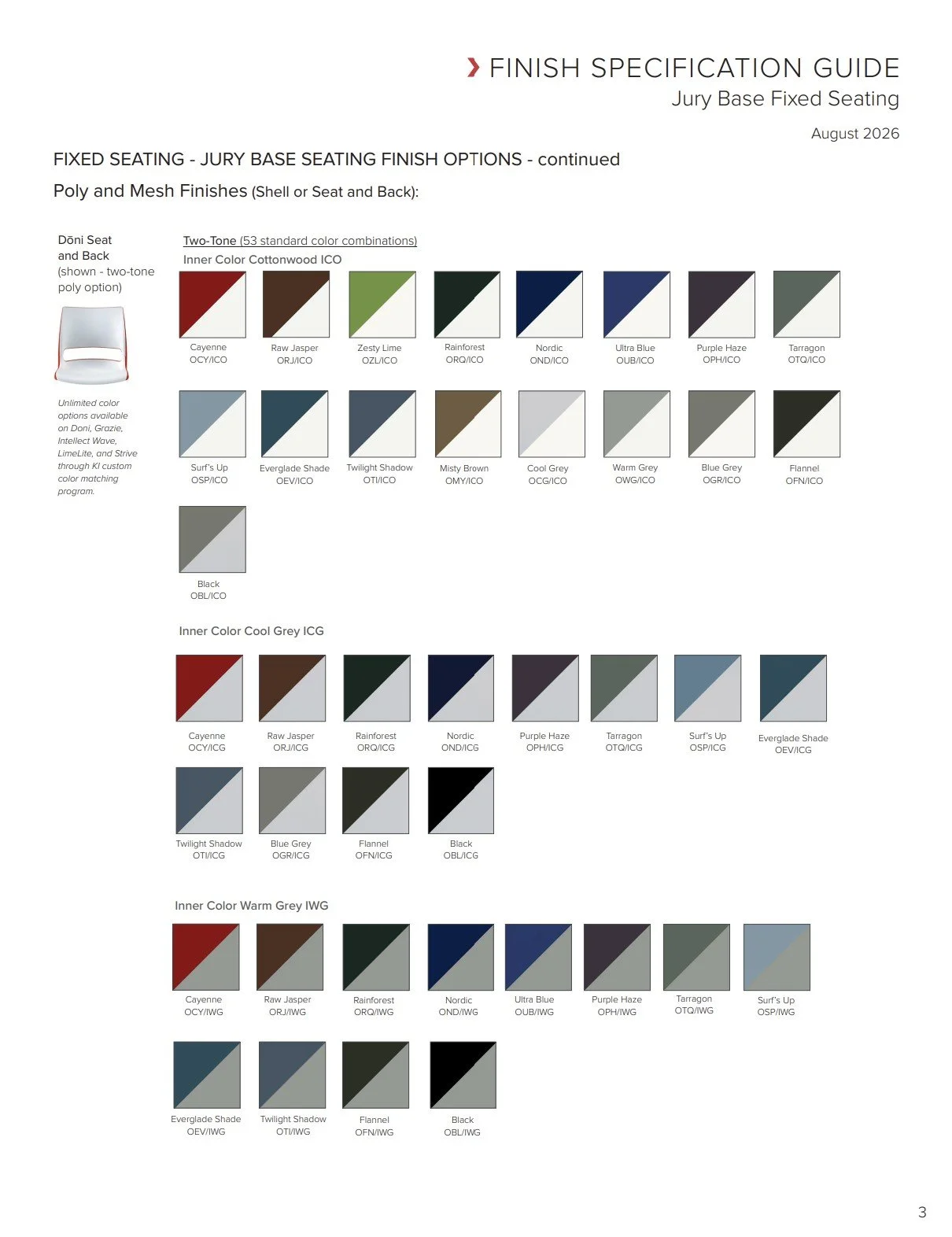KI Jury Base Fixed Seating Brochure & Specification Guide