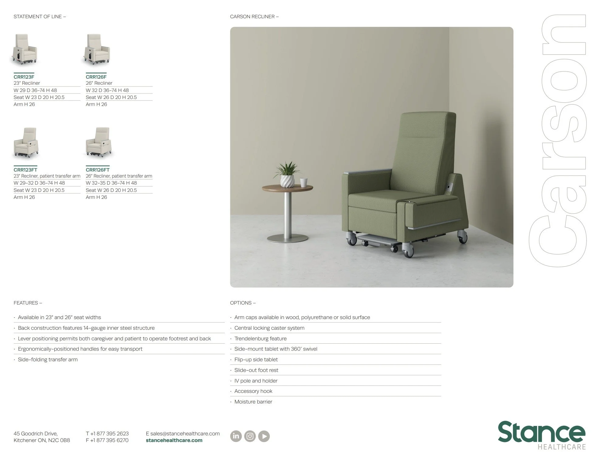 Stance Carson Recliner Brochure