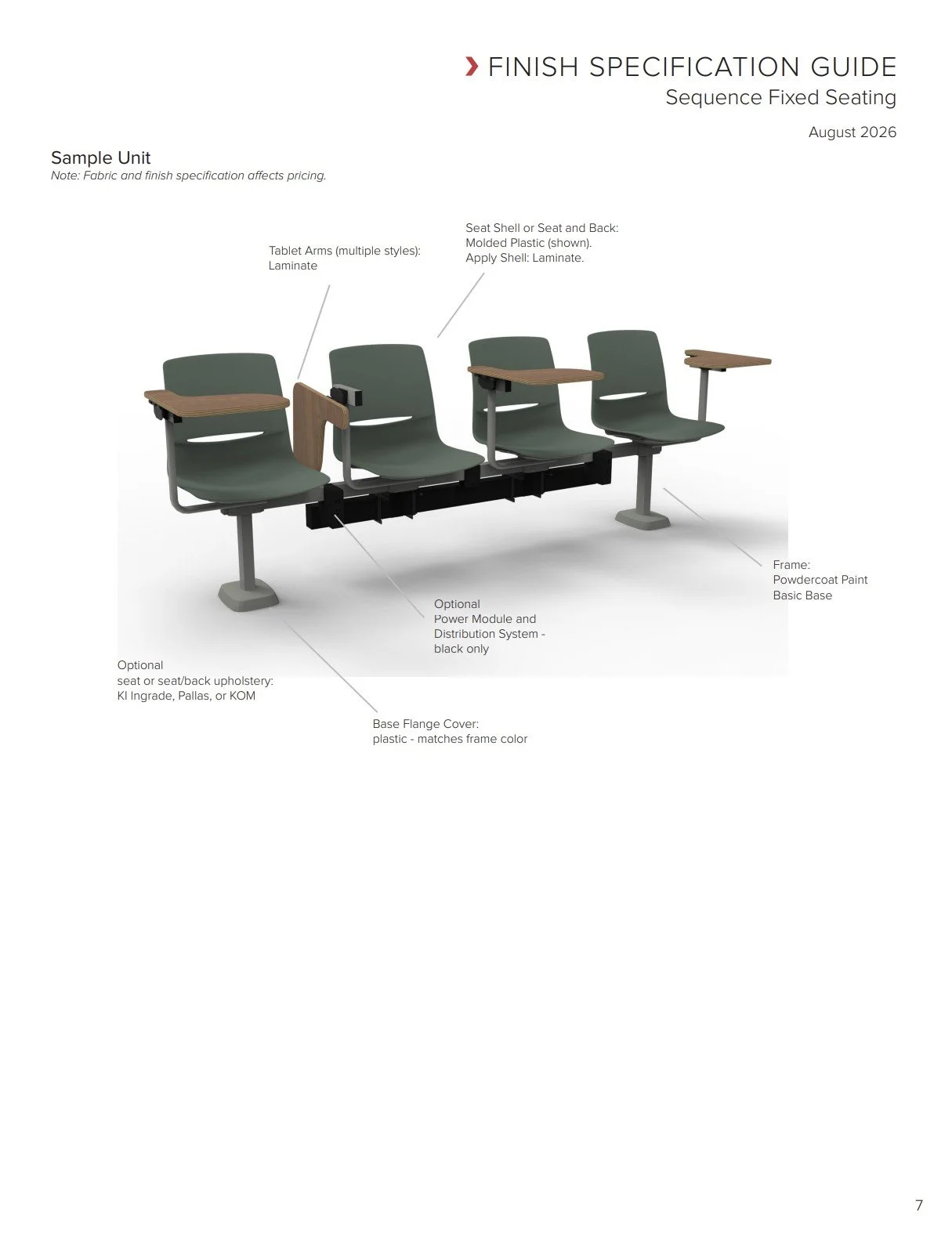 KI Sequence Fixed Seating Brochure & Specification Guide