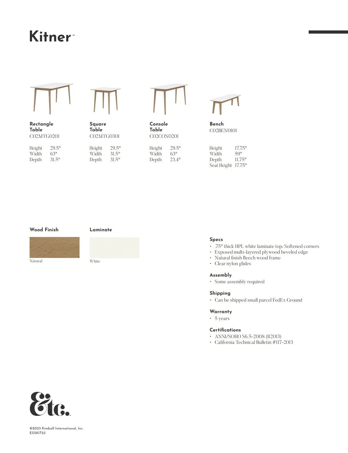 Etc. Kitner Brochure