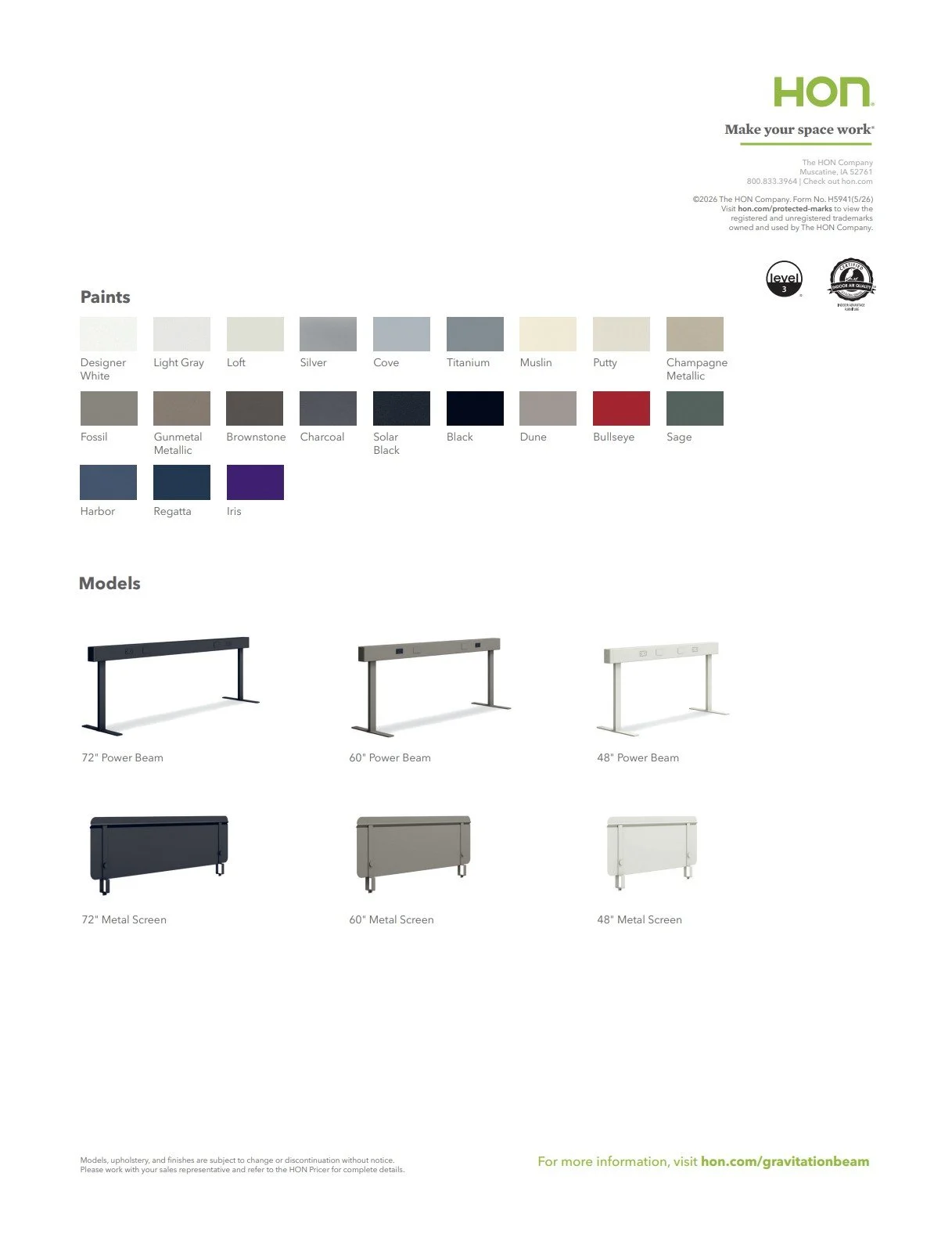 HON Gravitational Beam Brochure
