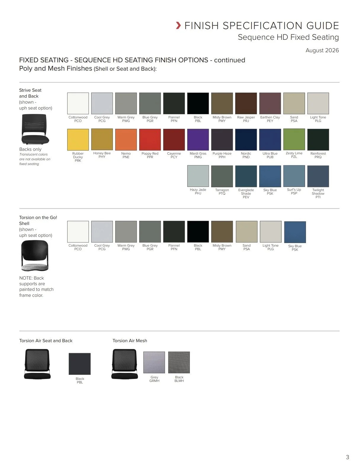 KI Sequence HD Fixed Seating Brochure & Specification Guide