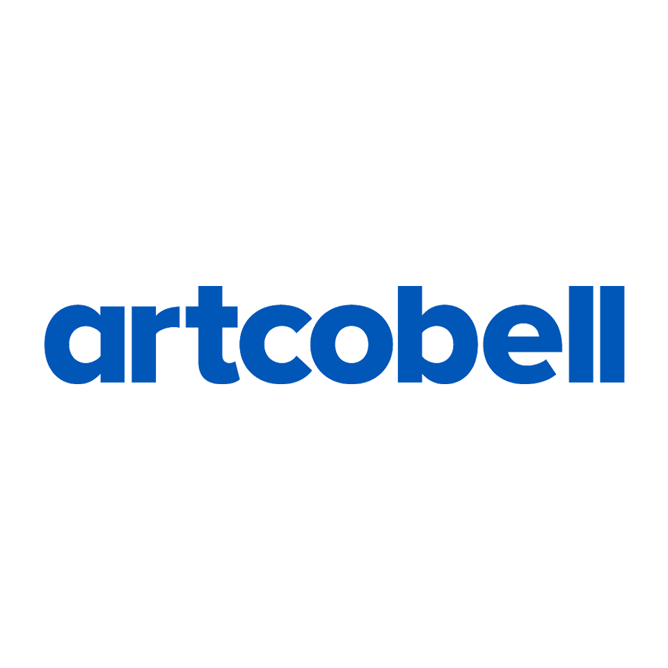 artcobel logo in blue text on a white background