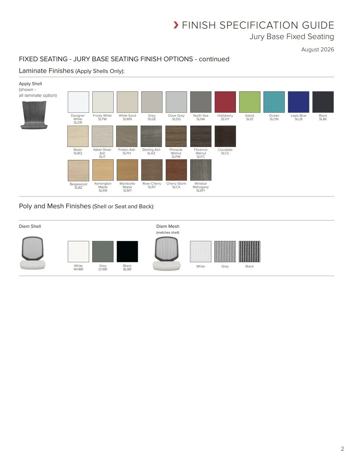 KI Jury Base Fixed Seating Brochure & Specification Guide