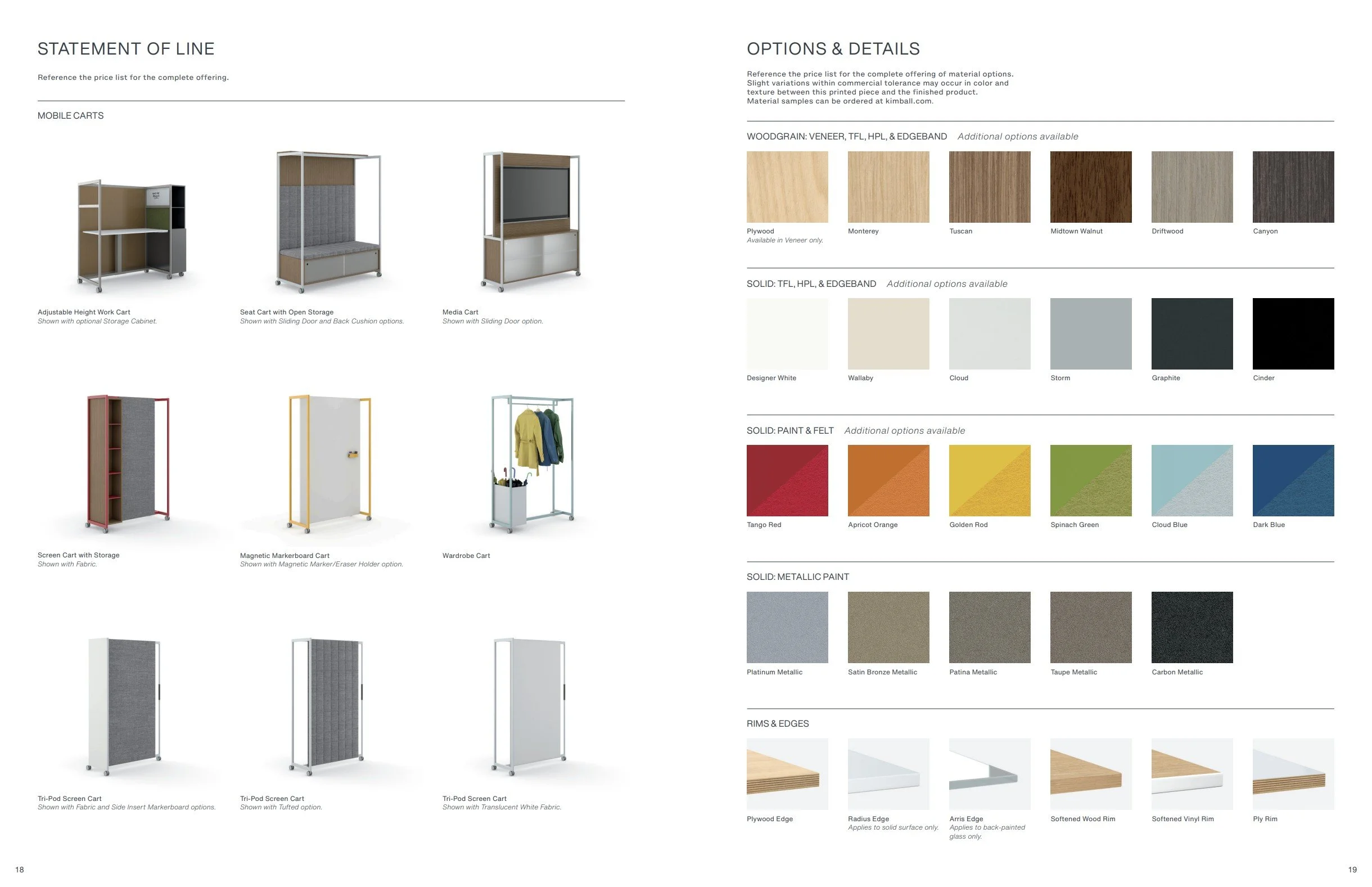 Kimball Kore Collection Brochure Page 18-19