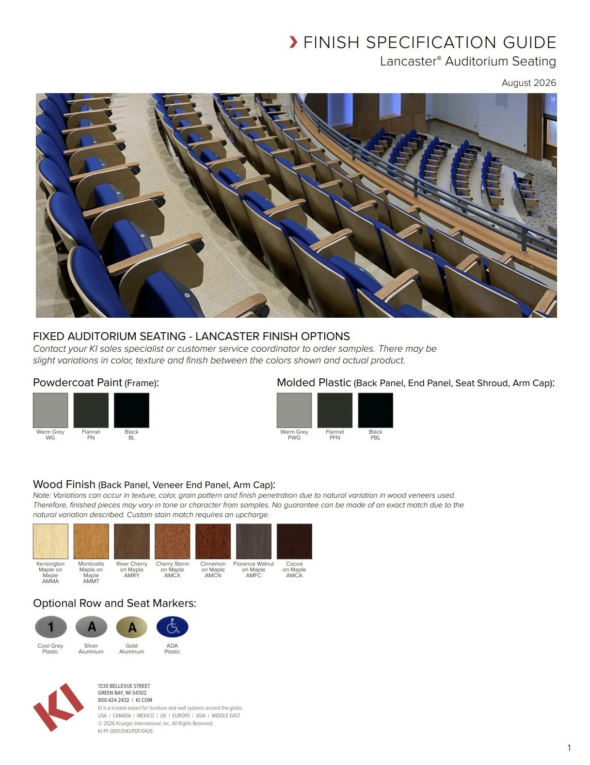 KI Lancaster® Brochure & Specification Guide