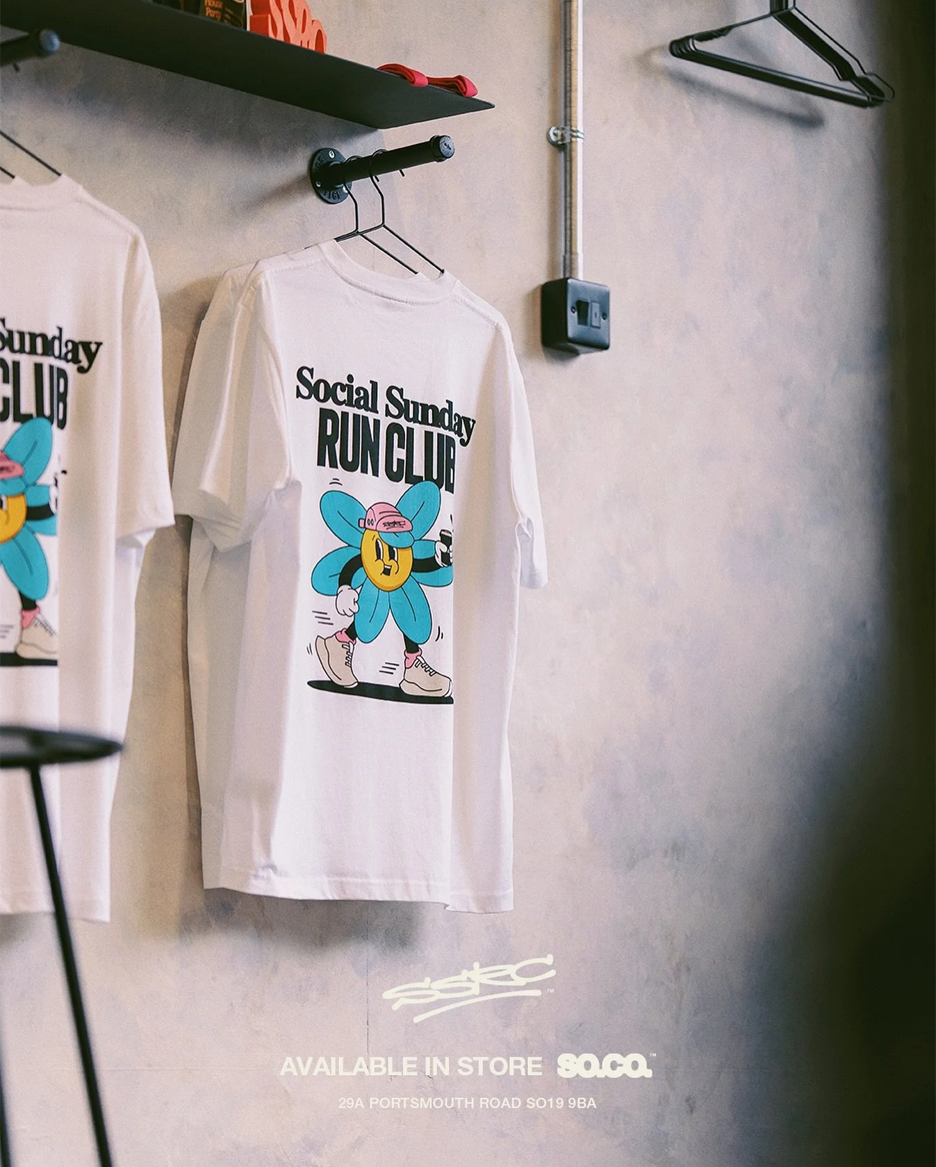 OUR OG STREETWEAR TEE IS STILL AVAILABLE INSIDE @so.co.space ALONG WITH OUR HATS AND SOCKS. 
OUR COMMUNITY RETAIL SPACE IS STARTING TO COME TOGETHER.
POP IN ANY DAY OF THE WEEK 8 TILL 2 TO PICK ONE UP.
#RUNCLUB
#COMMUNITY
#COFFEESHOP
#SOUTHAMPTON