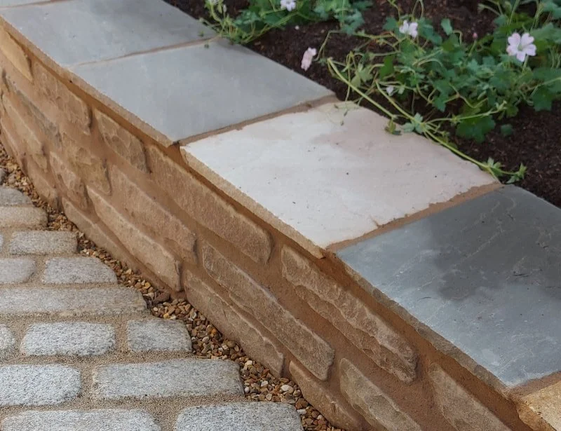 Sandstone Paving copings and walling