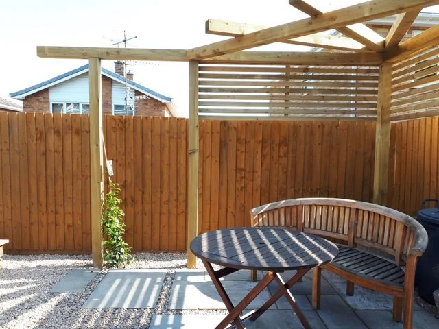 Modern Pergola with built in screening