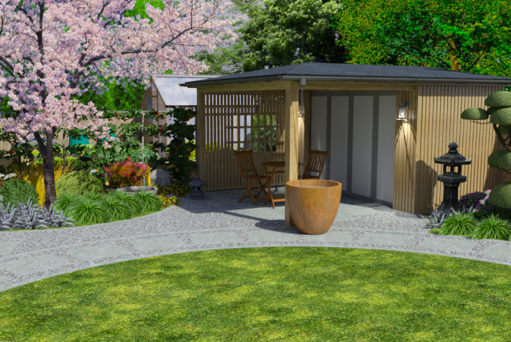 Garden Design 3D Visuals Leicester Tea House