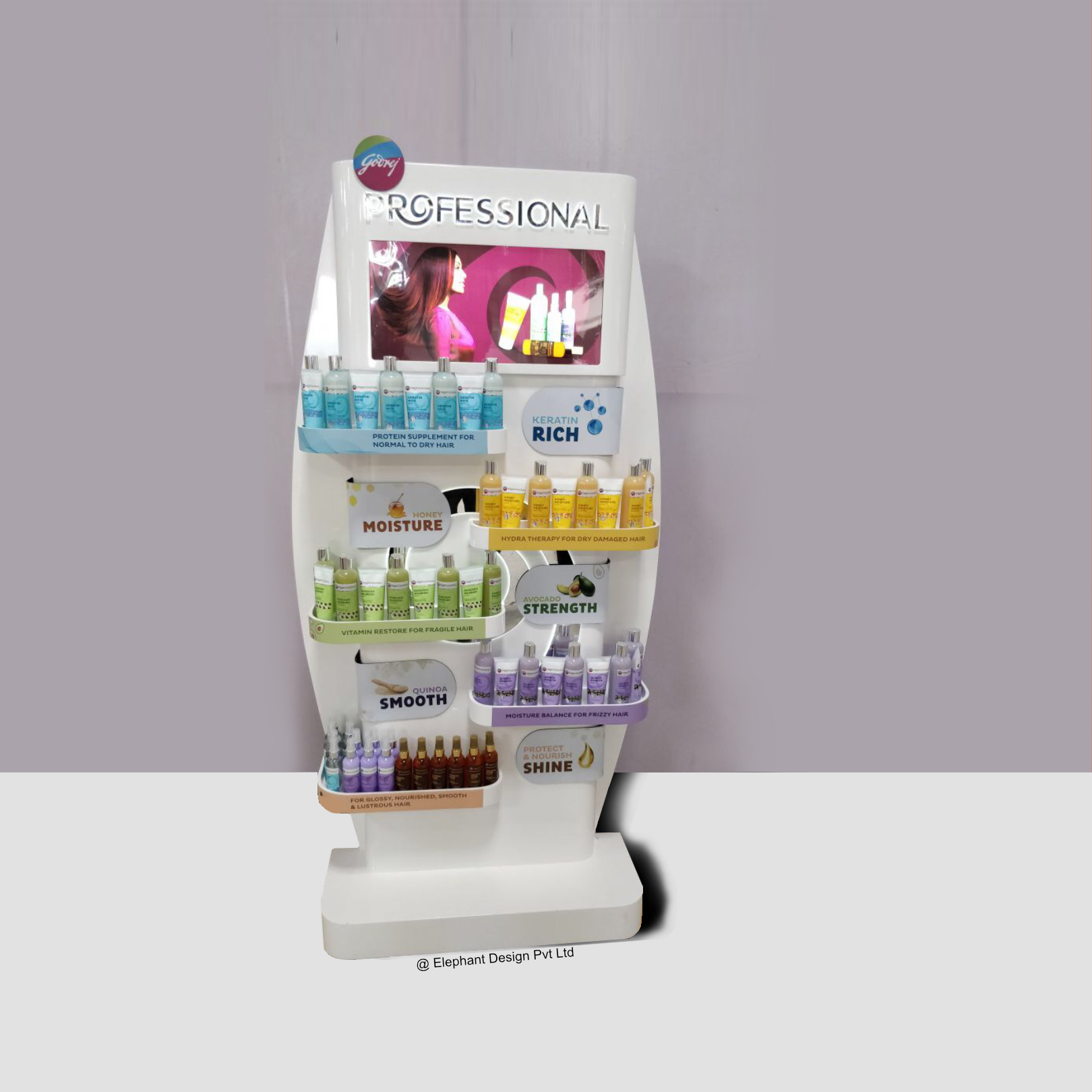Elephant Design_Godrej Group_Godrej Professional POSM_Product Design_Personal care and Lifestyle_Floor Standing unit