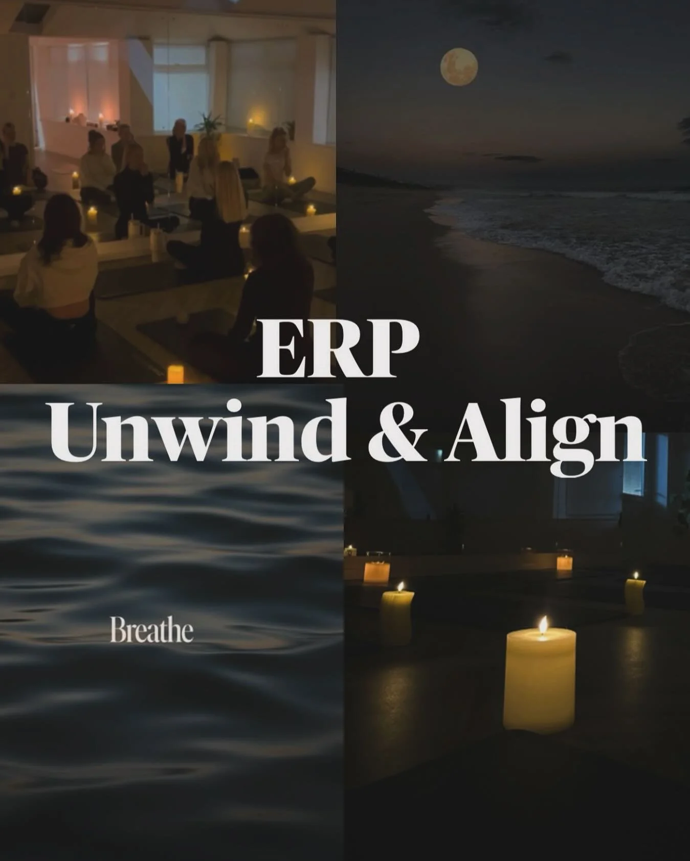 ERP Welcomes you to,

Unwind &amp; Align

A Candlelight Event on Friday 10th October 6.45pm @eleanorrosepilates studio 

Take a moment at the end of your week to reconnect with your mind, body, and breath in a calm, supportive environment. This sessi