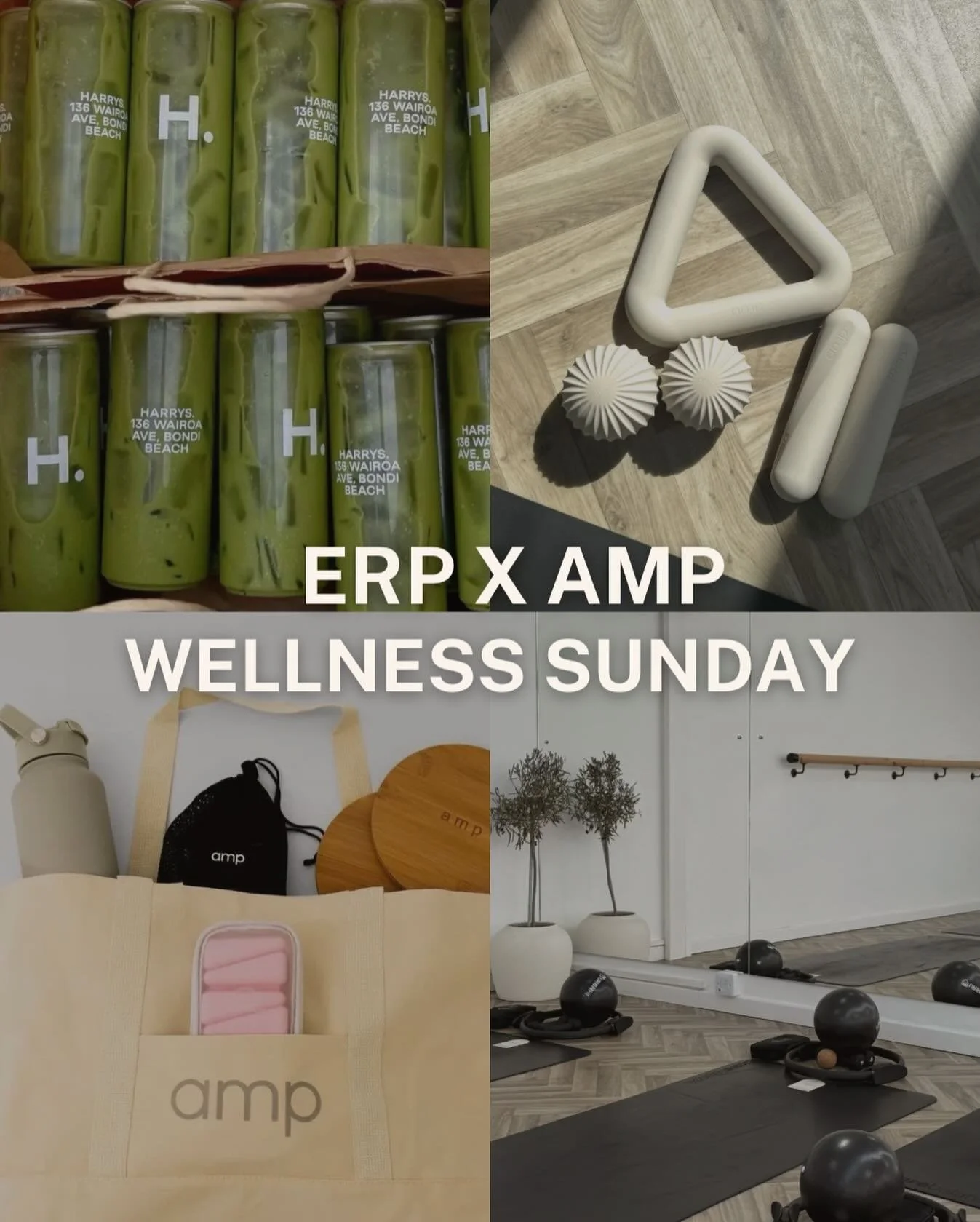 ERP x amp well-being 

Join @eleanorrosepilates on Sunday 1st February 9.30am for ERP wellness sunday 

Take a look at what&rsquo;s included: 

&bull;Welcome Iced Matcha/Coffees @baristabuoy 

&bull;Wake up Pilates with ERP 
The best way to start you