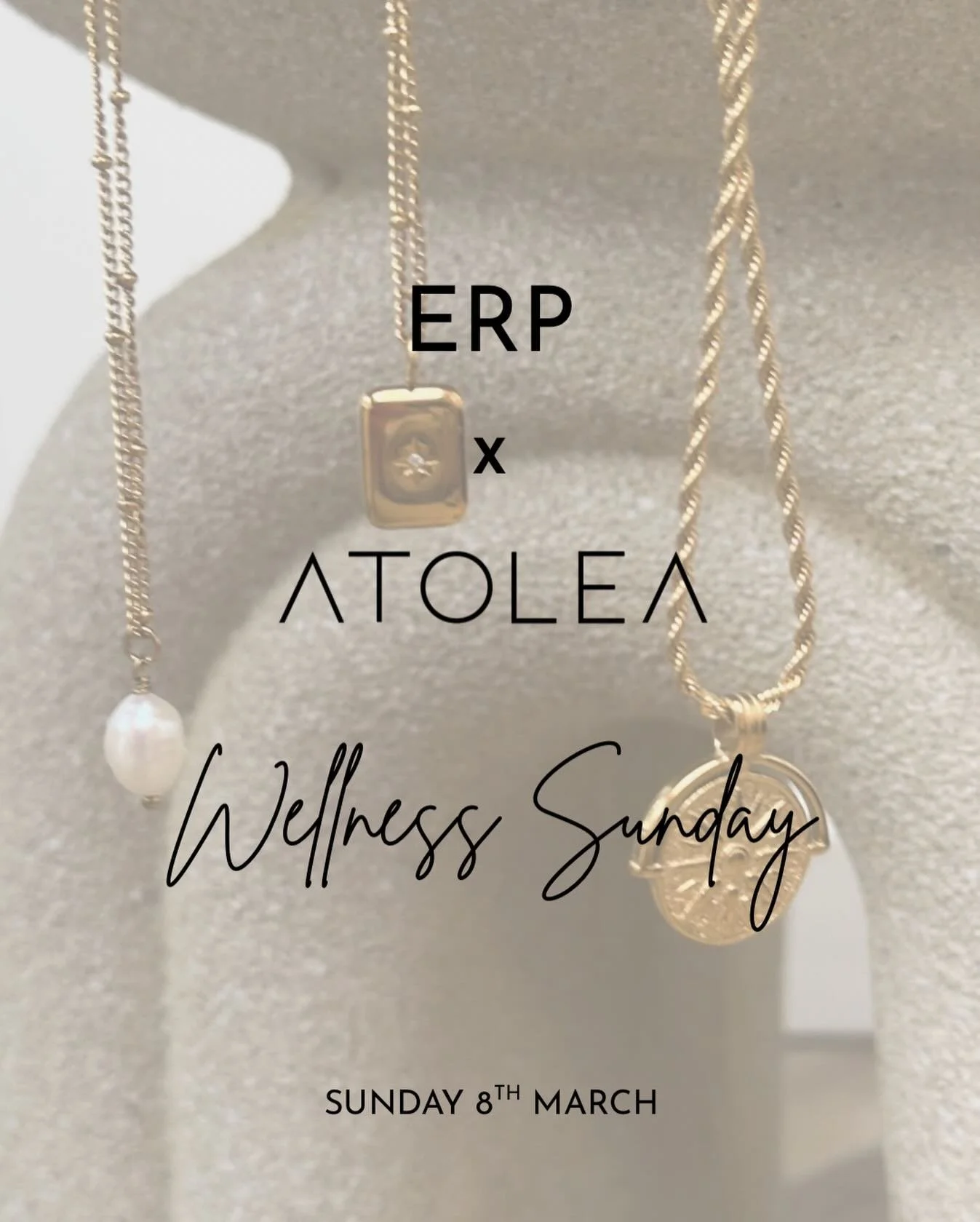 @eleanorrosepilates x @atoleajewelry 

Welcome you to Wellness Sunday ✨

Join ERP for a morning of all things wellness, take a look at what&rsquo;s included&hellip;. 

&bull; Welcome Drinks @cafe1903_ 

&bull; ERP wake up Pilates, starting our day th