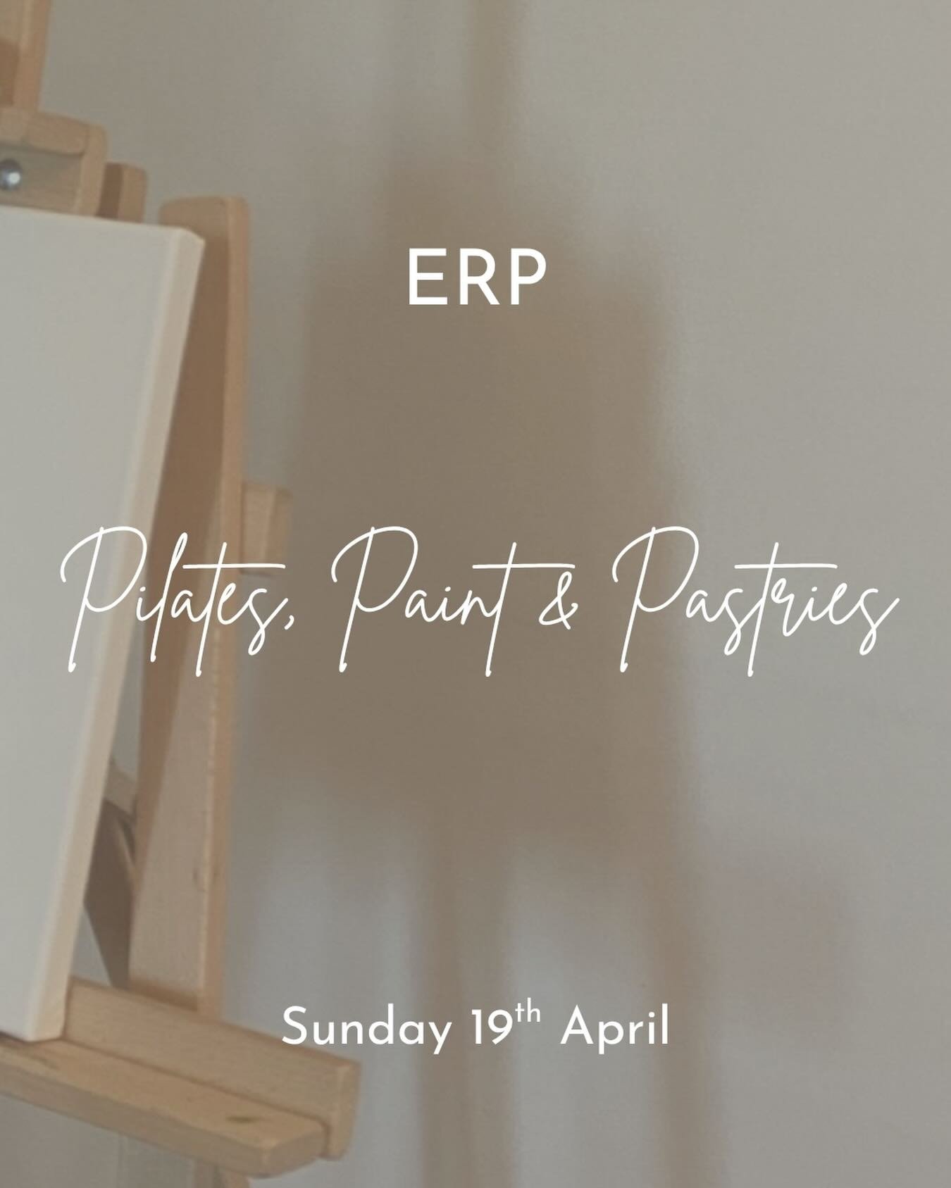 Join ERP for Pilates, Paint &amp; Pastries &mdash; a fun, hands-on experience designed to help you slow down and reconnect 🤍

&bull; What&rsquo;s included- 

&bull; Wake Up Pilates with ERP 
A slow Sunday Pilates Session, the perfect way to ease int