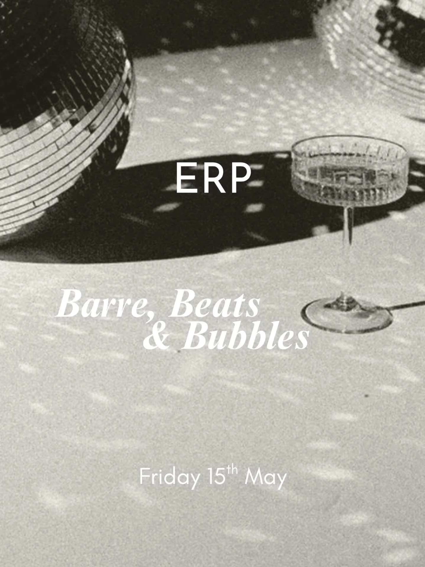 ERP Barre Beats &amp; Bubbles ✨

Ibiza sounds. Live DJ. Spicy energy. 

Pulse to the rhythm, sculpt every inch, then sip, sparkle, and soak it all in.

This isn&rsquo;t just a class&hellip; it&rsquo;s a whole vibe. ✨
Limited spots. Maximum energy.

F