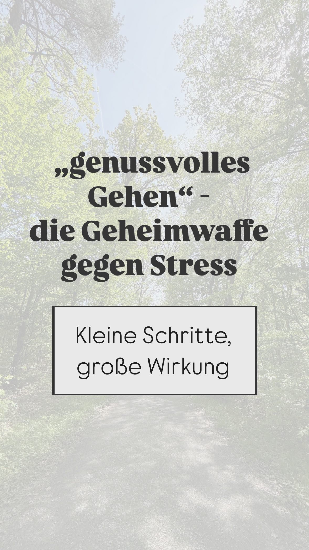 Keine Schritte zählen. Nicht schneller werden oder weiter kommen. Nicht ankommen müssen.
Sondern NUR wahrnehmen. Atmen. Sein. Punkt.
Genussvolles Gehen ist keine Pause vom Leben. Es ist Leben.
Wenn wir immer nur am Rennen sind immer schn