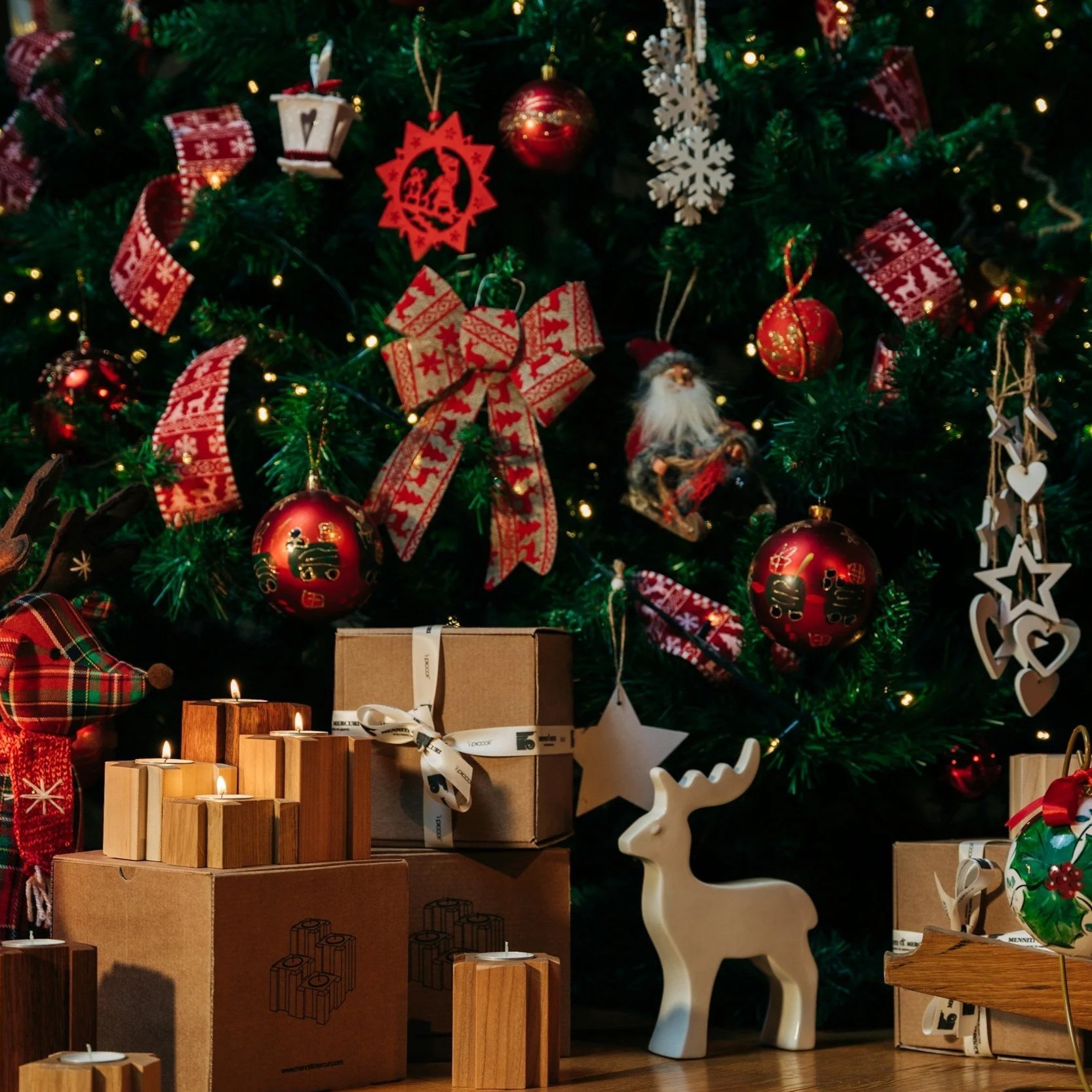 Bottom of decorated Christmas Tree