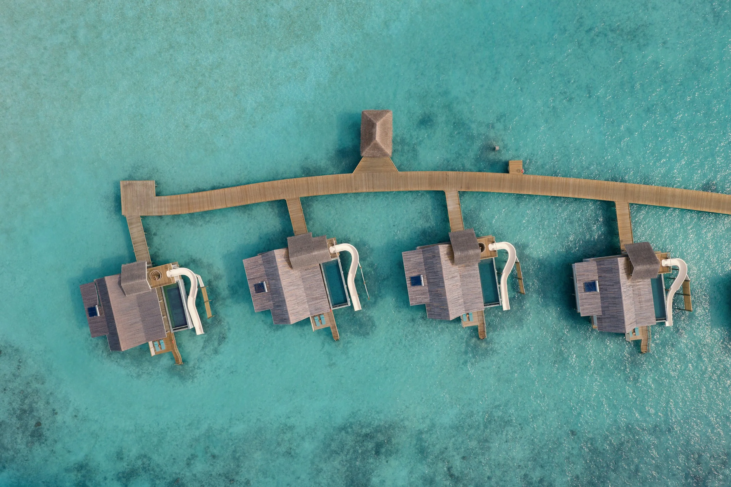 RAH GILI MALDIVES Aerial view of Water Villas