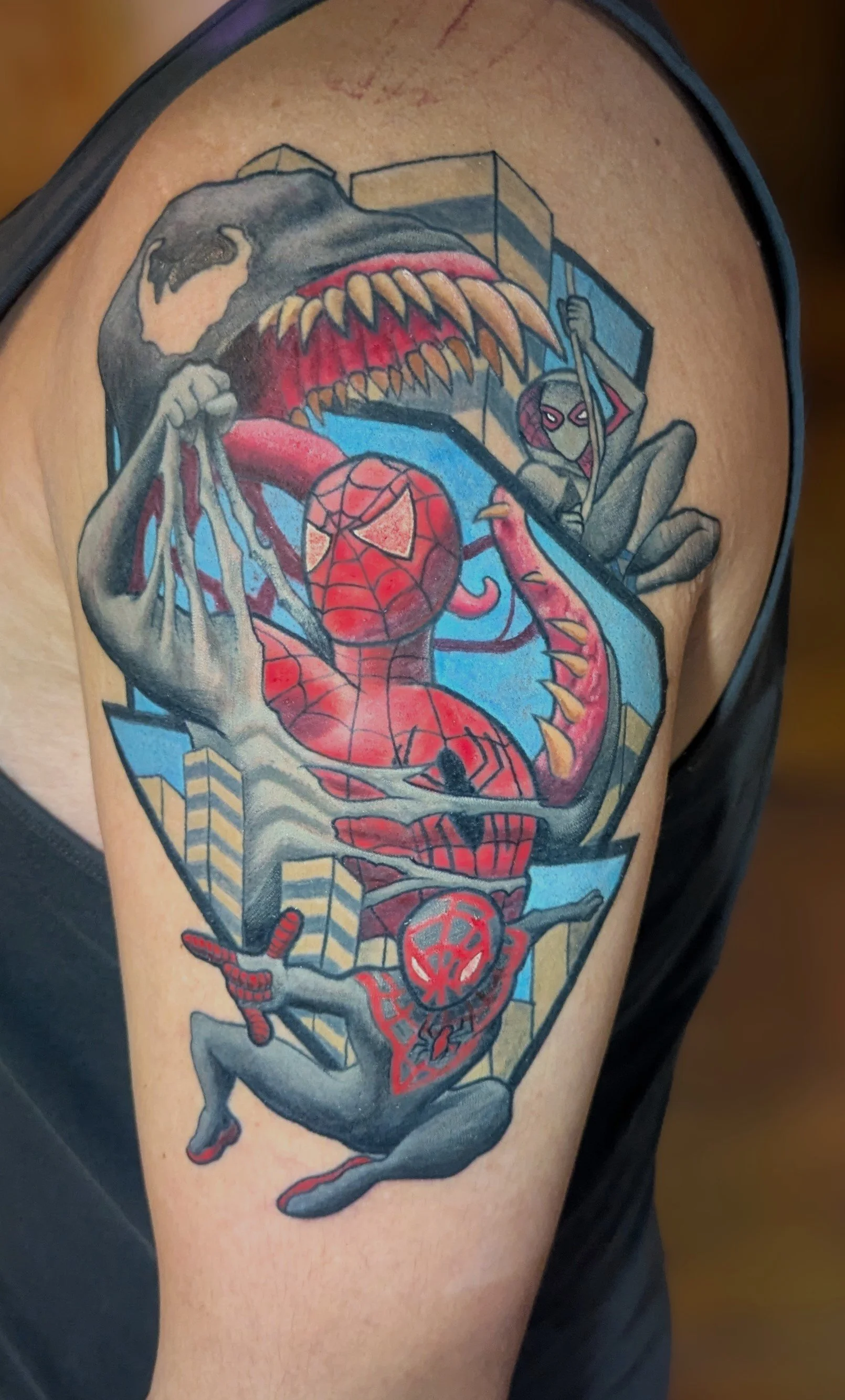 Spiderman_Spiderverse_Venom_Marvel_Arm_Color_Tattoo_Kyle_Bernstein_Skies_Afire_Tattoo.jpg