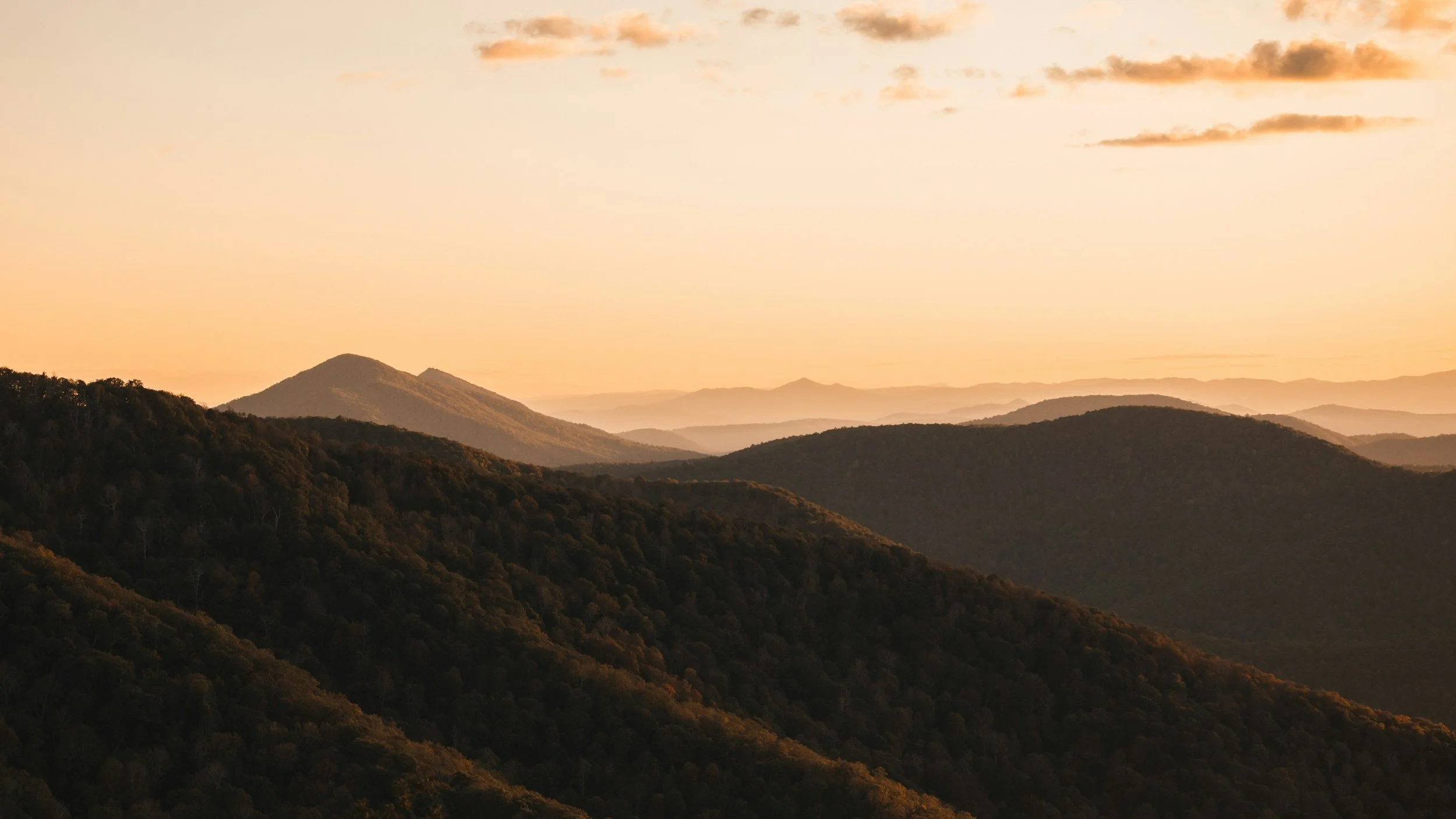 orange mountains at sunset
