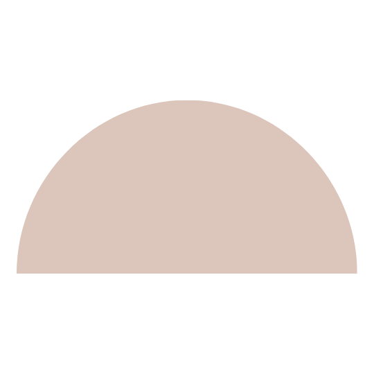 Half of a beige circle on a black background.