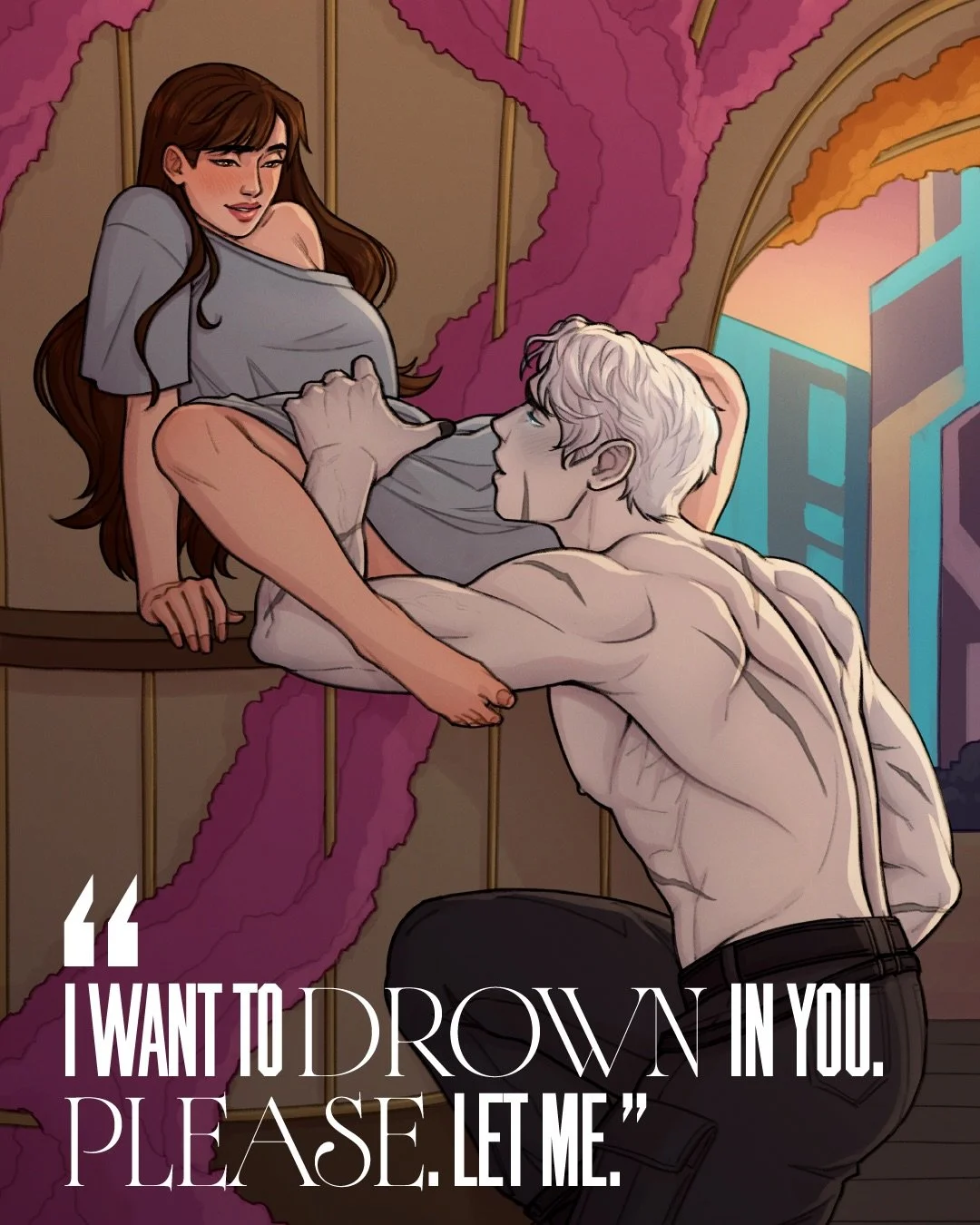 He doesn&rsquo;t need air or water&mdash;just her. 

🌶️ version of this art on my site, available to news.letter subscribers only. 

🖊️ ARCs for The Wildborn are open!
📚 Add The Wildborn on Goodreads.

Preorders are also open, though not with the 