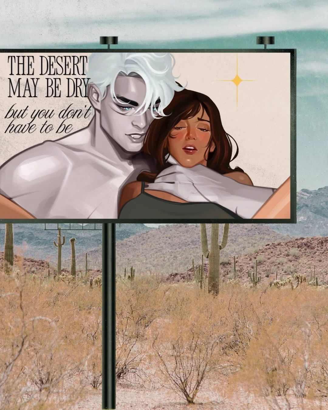 Have I ever been to Coachella? 
No. 
Would I ever go if I were all of a sudden rich? 
Also no.

But Airik and Nora are stuck in the wilderness, billboards in deserts are super cool, and UFOs and Area 51 are my dream destinations. So in my mind, this 