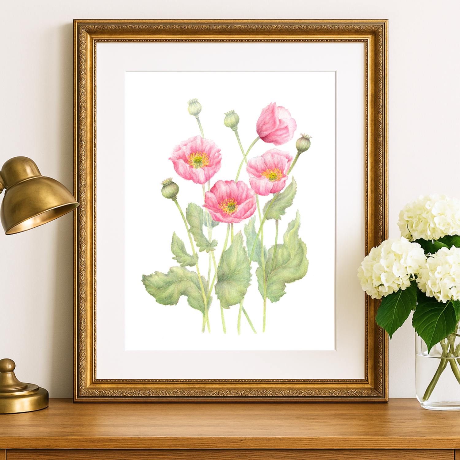 Pink Opium Poppies framed.png