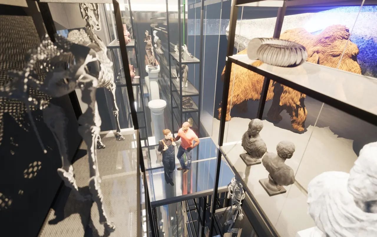 Mus&eacute;e des Antiquit&eacute;s Mus&eacute;um d&rsquo;Histoire Naturelle Rouen

F&uuml;r unseren Wettbewerbsbeitrag zur Zusammenlegung des arch&auml;ologischen und des Naturkundemuseums auf 2.900 qm, haben wir ein begehbares Archiv konzipiert.
Das