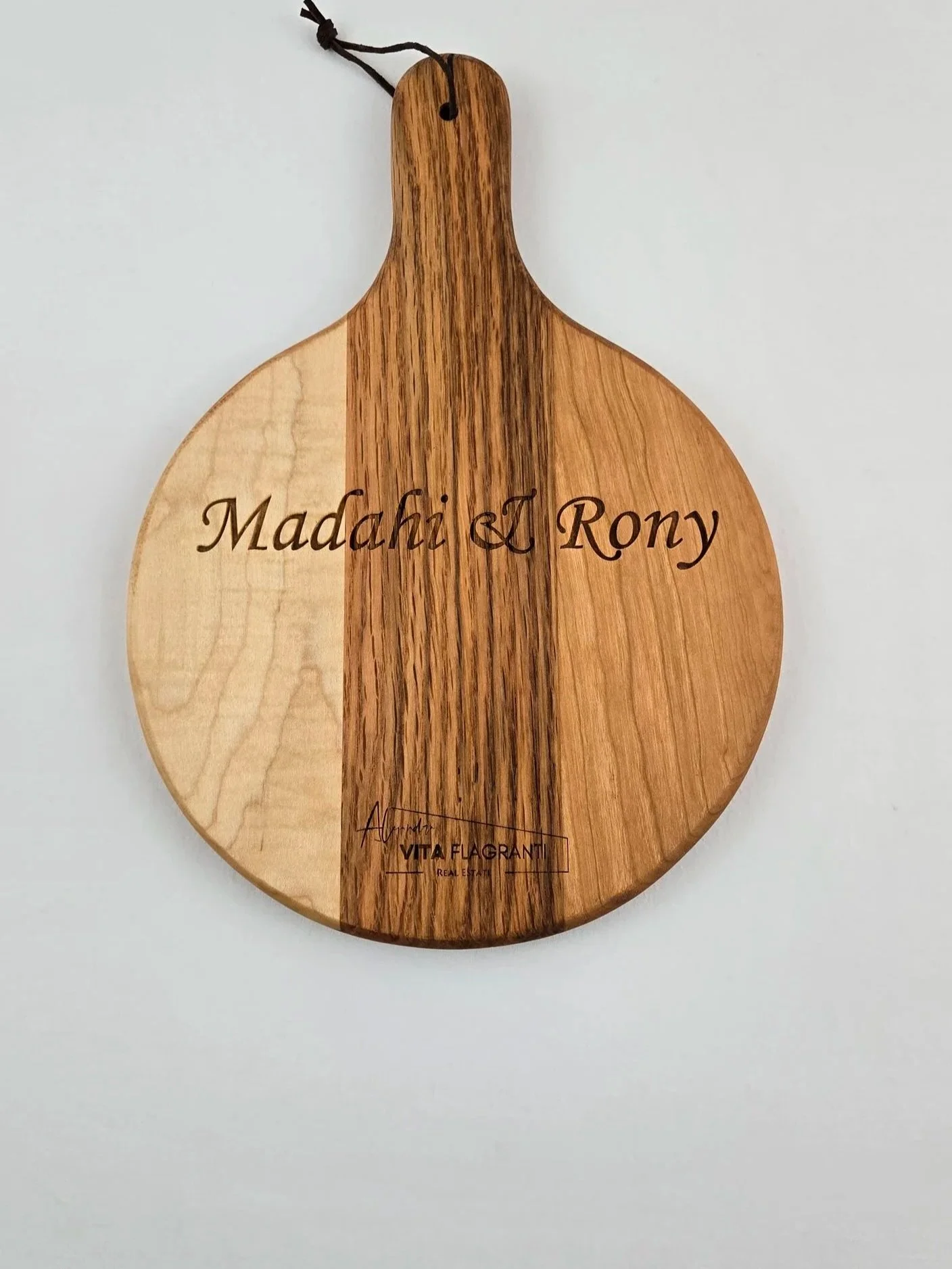 Custom etched bread board for a housewarming gift.