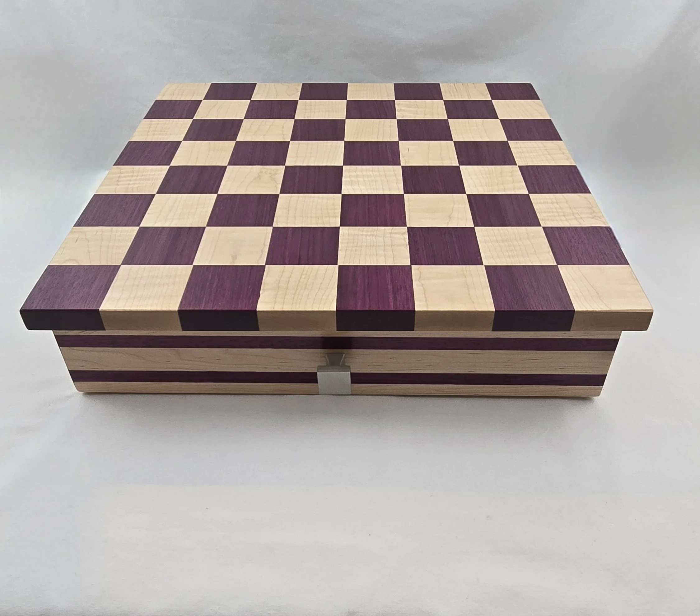 Chess Board with Storage Drawer (Purpleheart/Curly Maple)