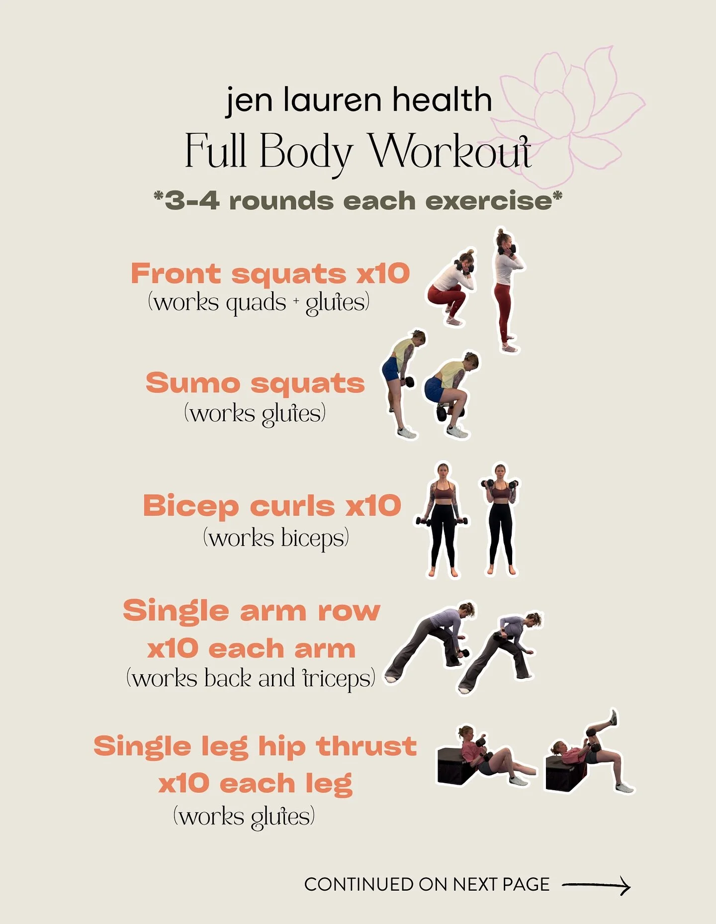 I&rsquo;ve got your next full body workout planned 💪🏼

This can be done at home or in the gym. If you don&rsquo;t have a box for SL hip thrust, use a sturdy chair or couch! 

3-4 rounds of each exercise. Rest for 1-2 minutes between rounds of each 