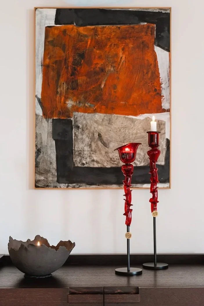 MIMI Candel'Arte Collection, Colori del Tempo Series, "Duet alla Fenice" piece, Murano glass by Gianna Alberi