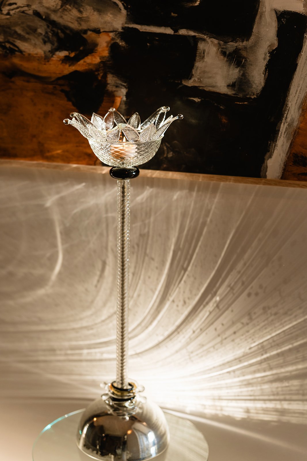 EXTRAVAGRANDE Candel'Arte collection, Fiore di Luce Serie, "Sole Mio" piece, Murano glass flower-shaped sculptural form by Gianna Alberi