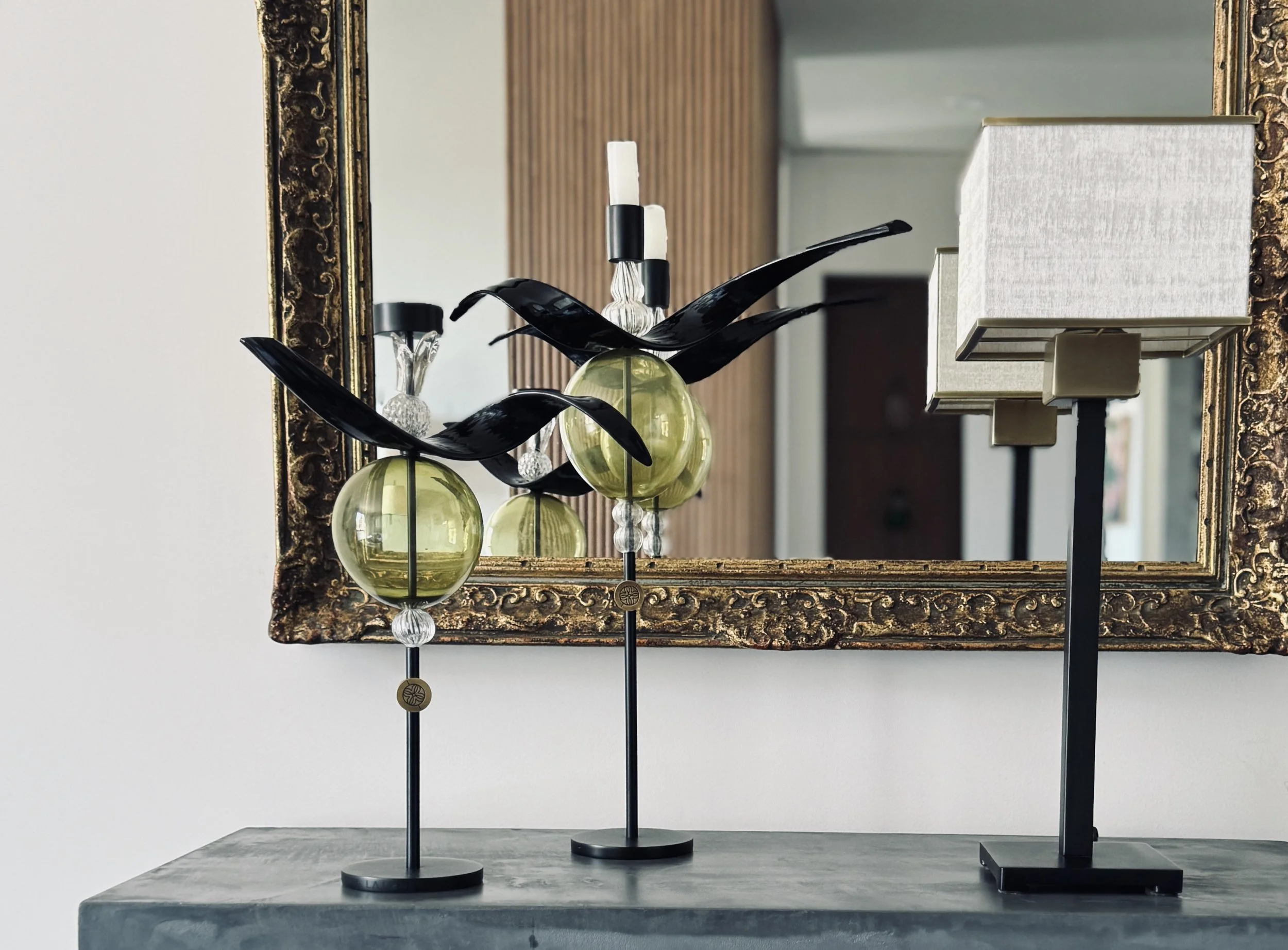 MIMI Candel'Arte collection, Volo di Cristallo Serie, "Toi & Moi" piece, Murano glass by Gianna Alberi