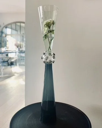 EXTRAVAGRANDE Murano glass vase composition by Gianna Alberi, tall sculptural silhouette