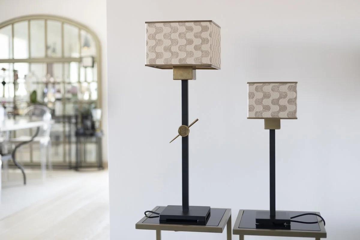 DOGIA Signature in dialogue with DOGIA Piccola, both dressed in LA VENETIANA Shade Editions with Rubelli fabric