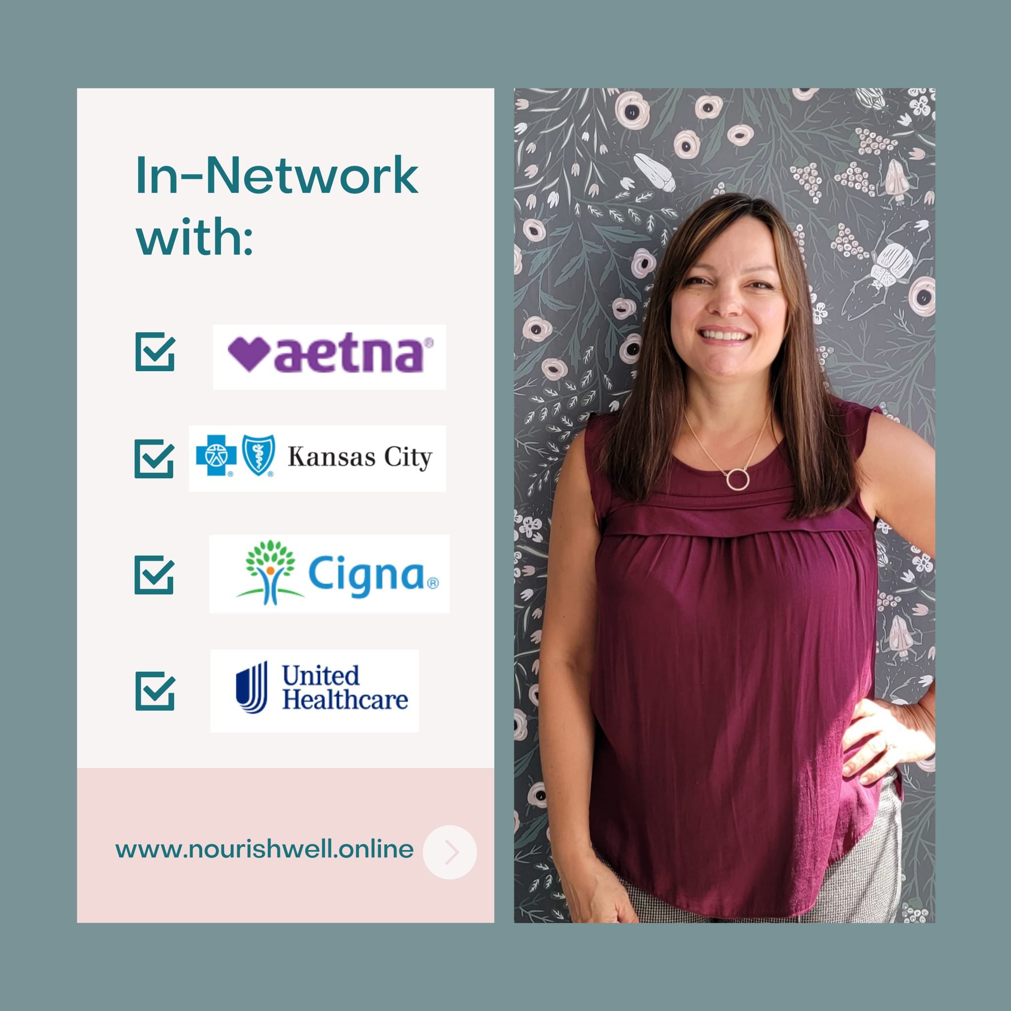 Did you know that many commercial insurance plans cover nutrition counseling as well as lactation consults? Coverage varies among plans. I take many types of insurance including Aetna, BCBS, Cigna, and United Healthcare PPOs. Prenatal/postpartum nutr