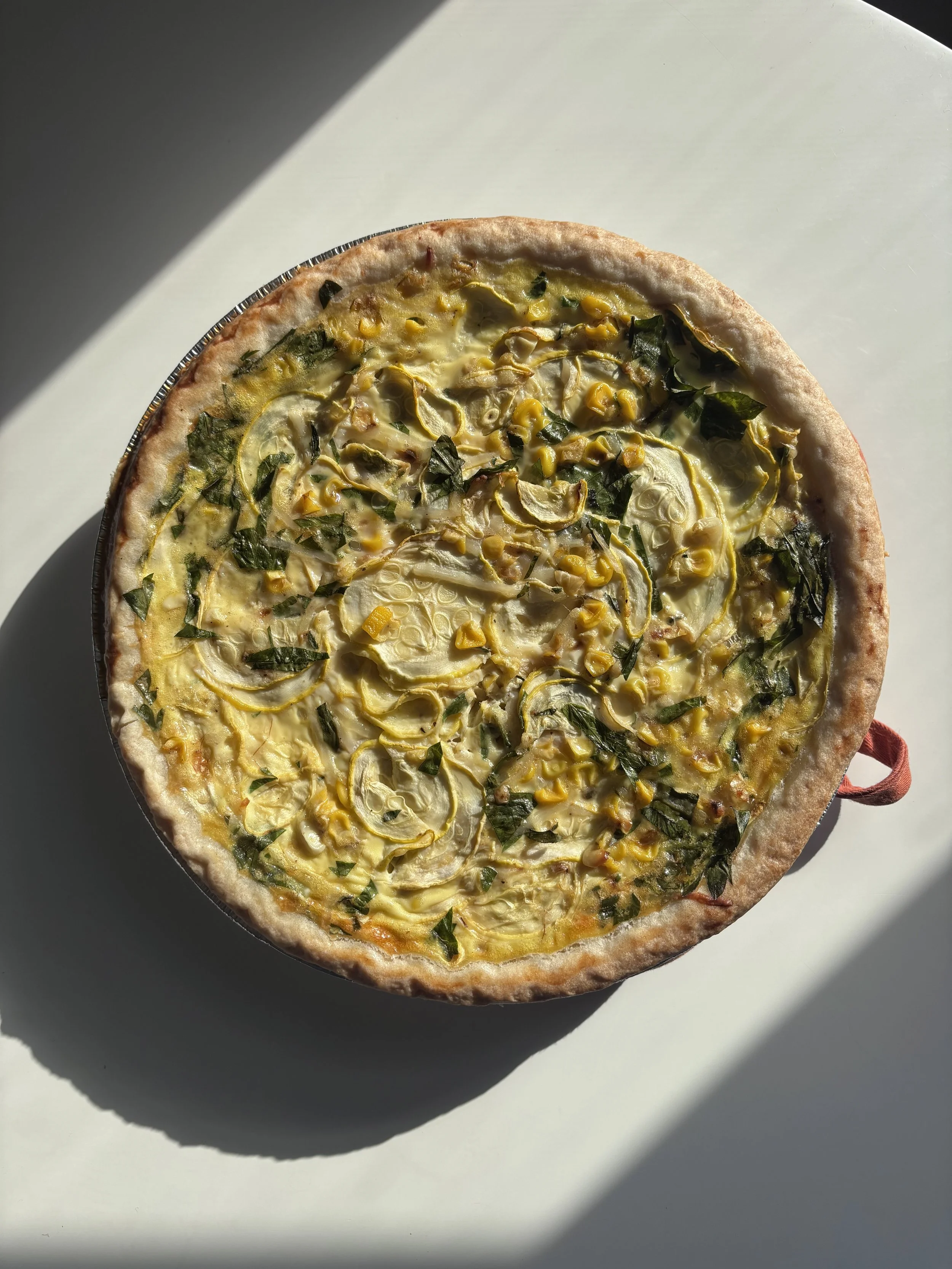 Quiche prepared by Boston-based private chef for private event.