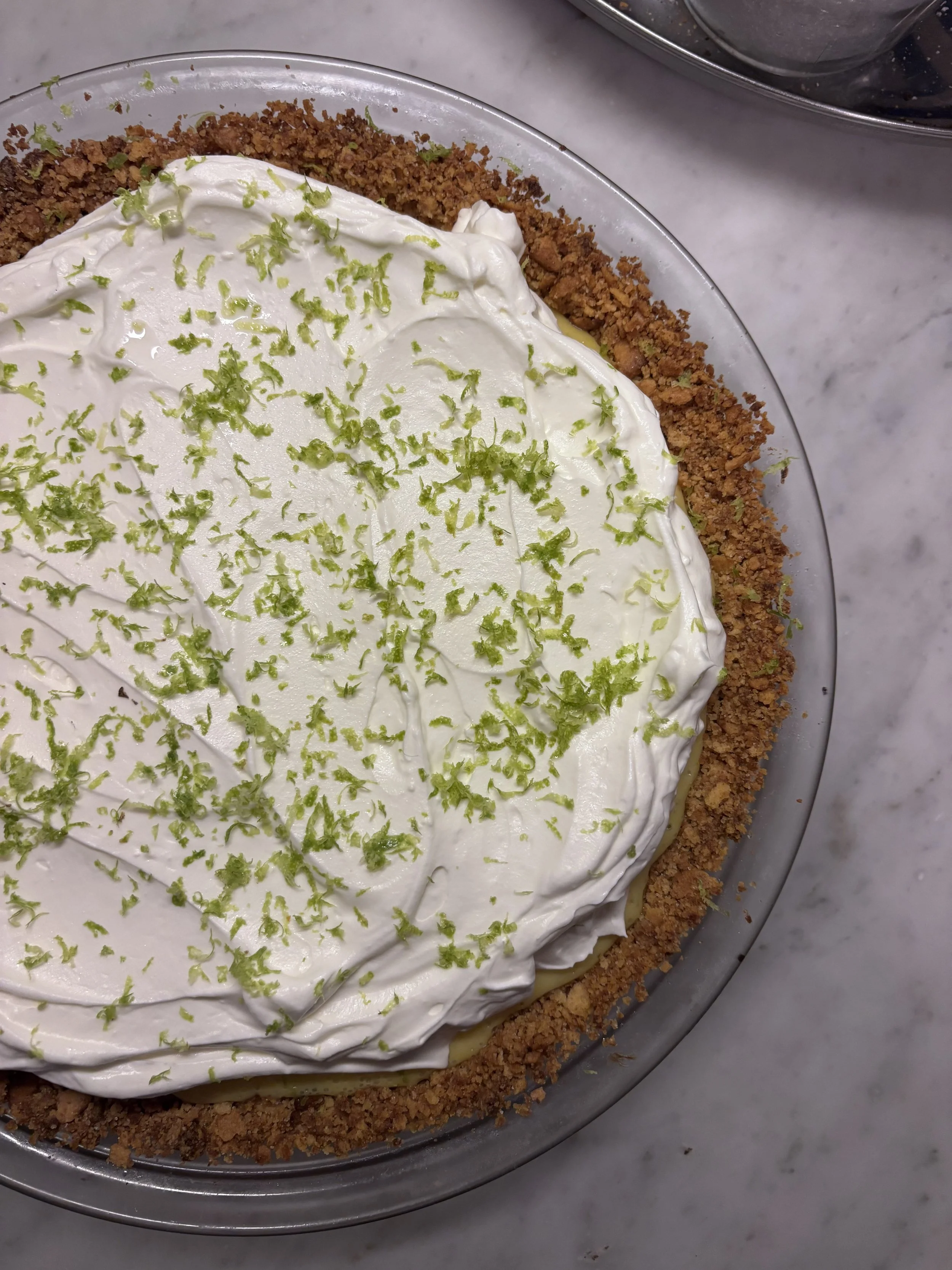 Key lime pie prepared by Boston-based private chef for private events