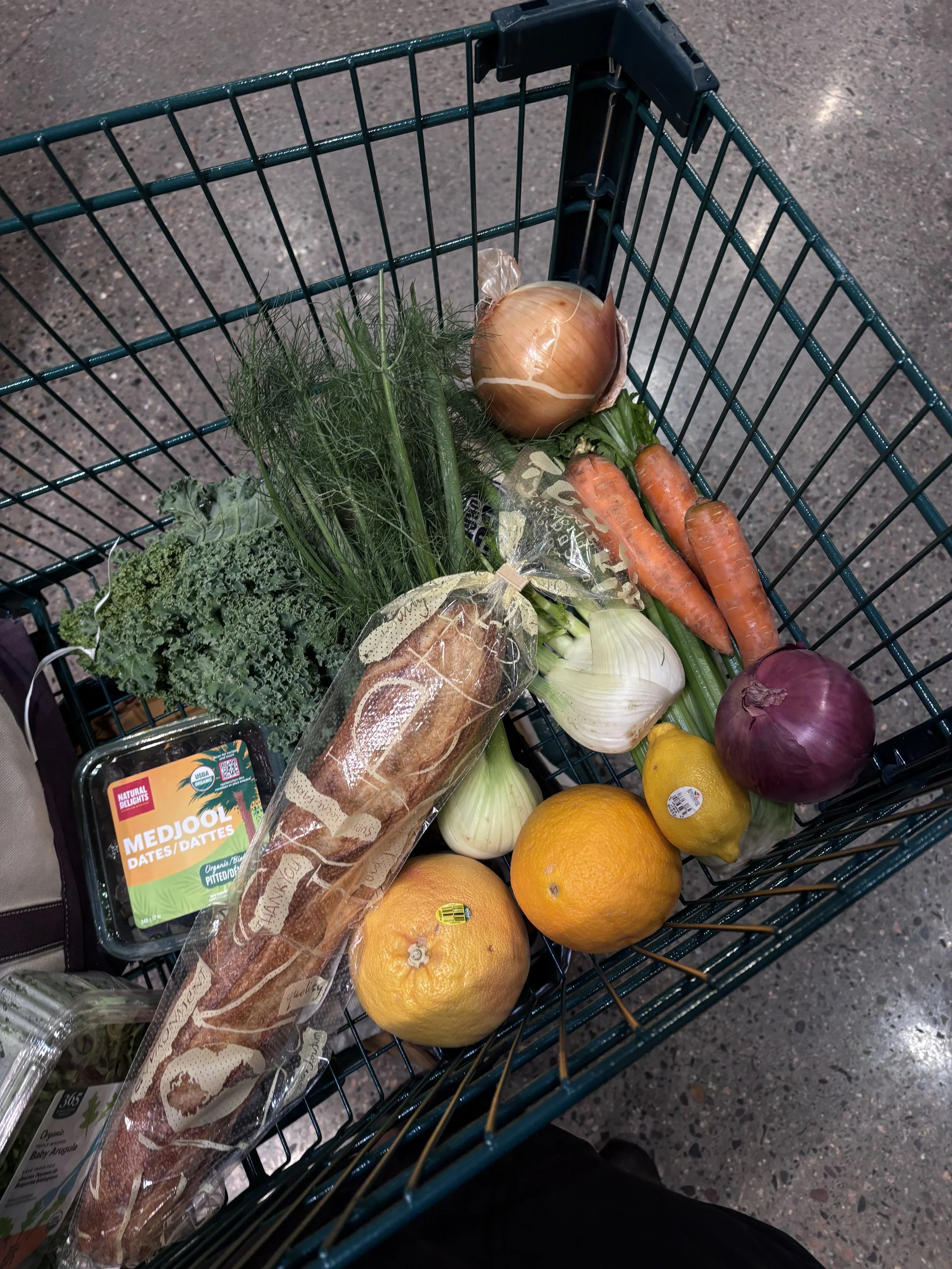 Weekly grocery shopping prepared by Boston-based private chef for meal prep.