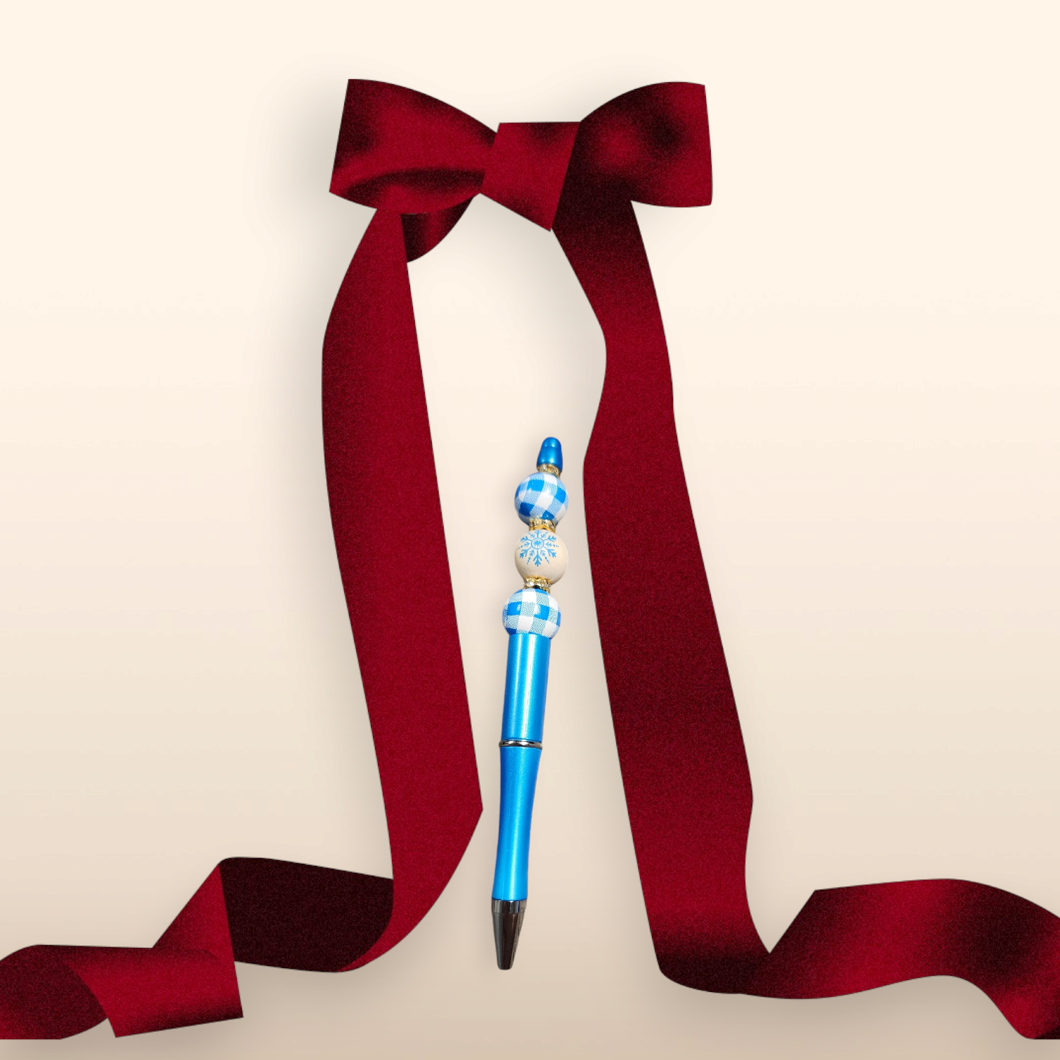 Christmas Pen - Light Blue Checkered