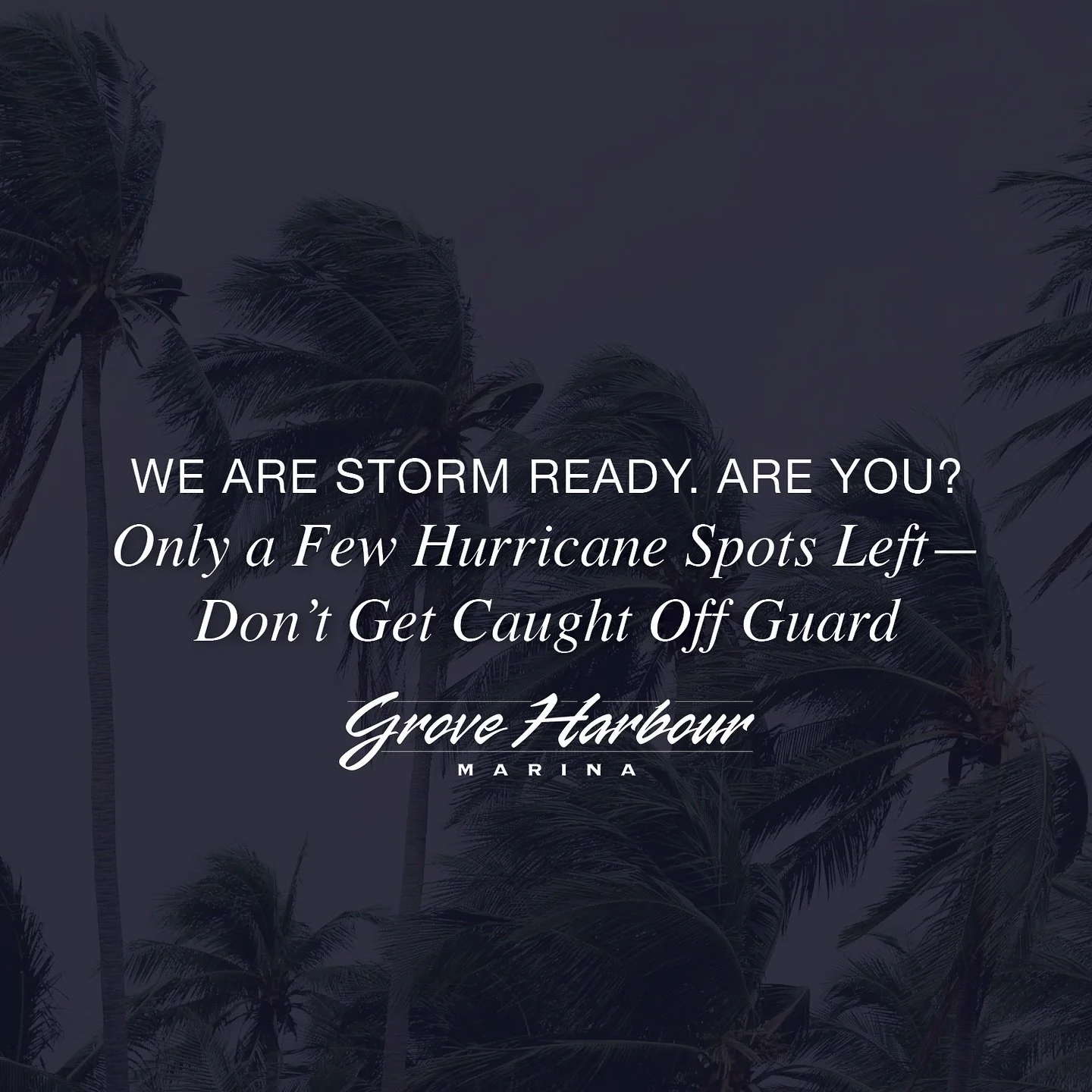 Your yacht deserves the best protection. Grove Harbour Marina offers limited hurricane-ready slips designed for maximum safety. Secure your spot now&mdash;before they&rsquo;re gone.
.
.
.
.
.
#YachtLife #YachtOwners #MiamiYachts #LuxuryYachts #MegaYa