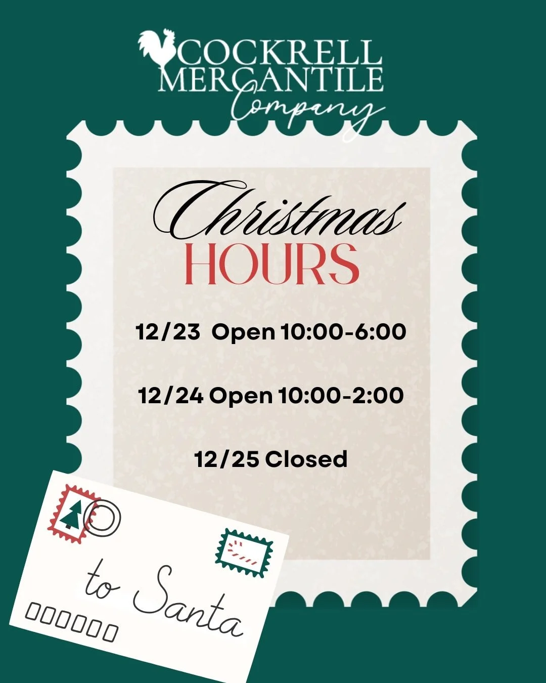 We are still open for last minute Christmas shopping!!