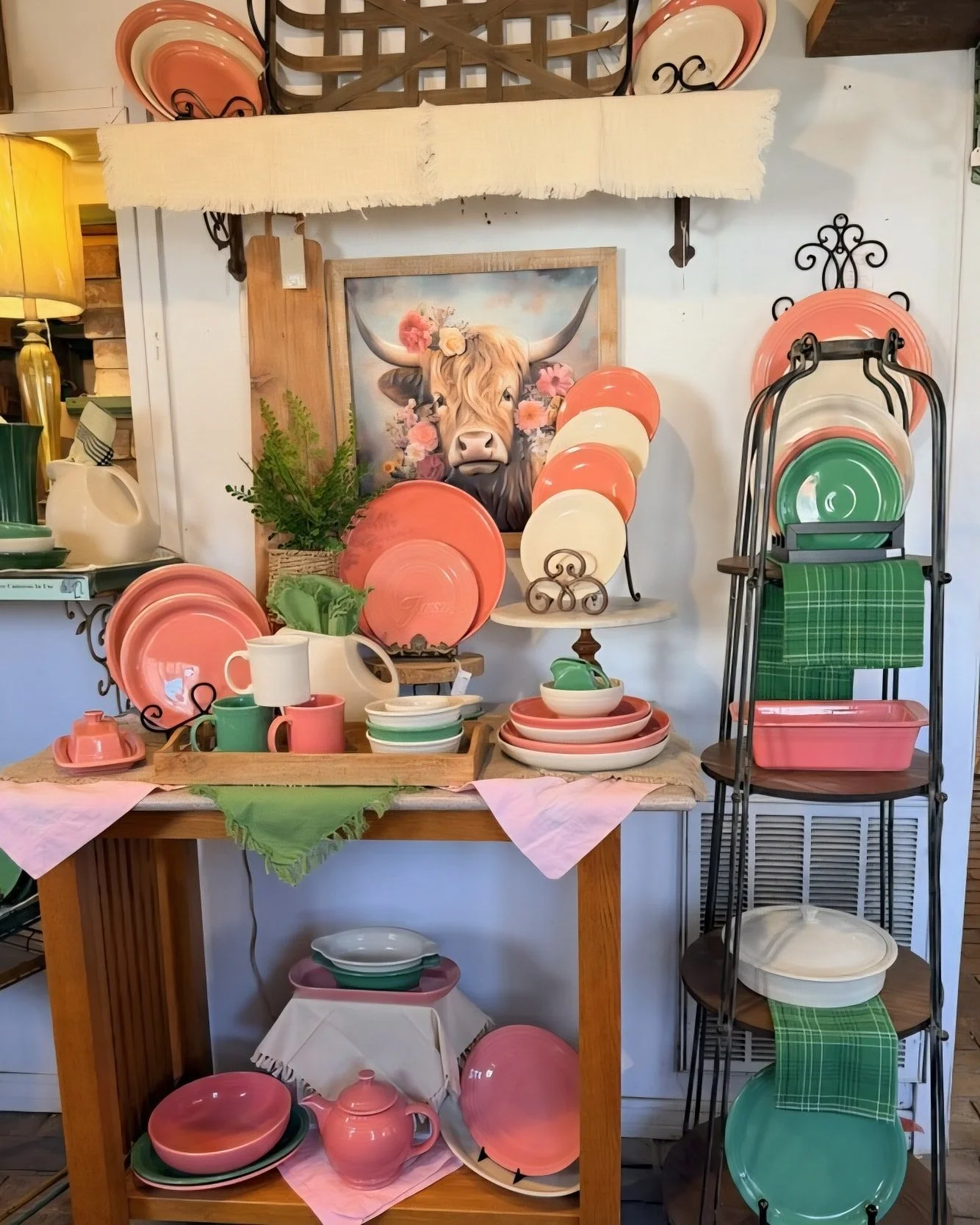 Nothing says spring like linen, peony, meadow and a cow!