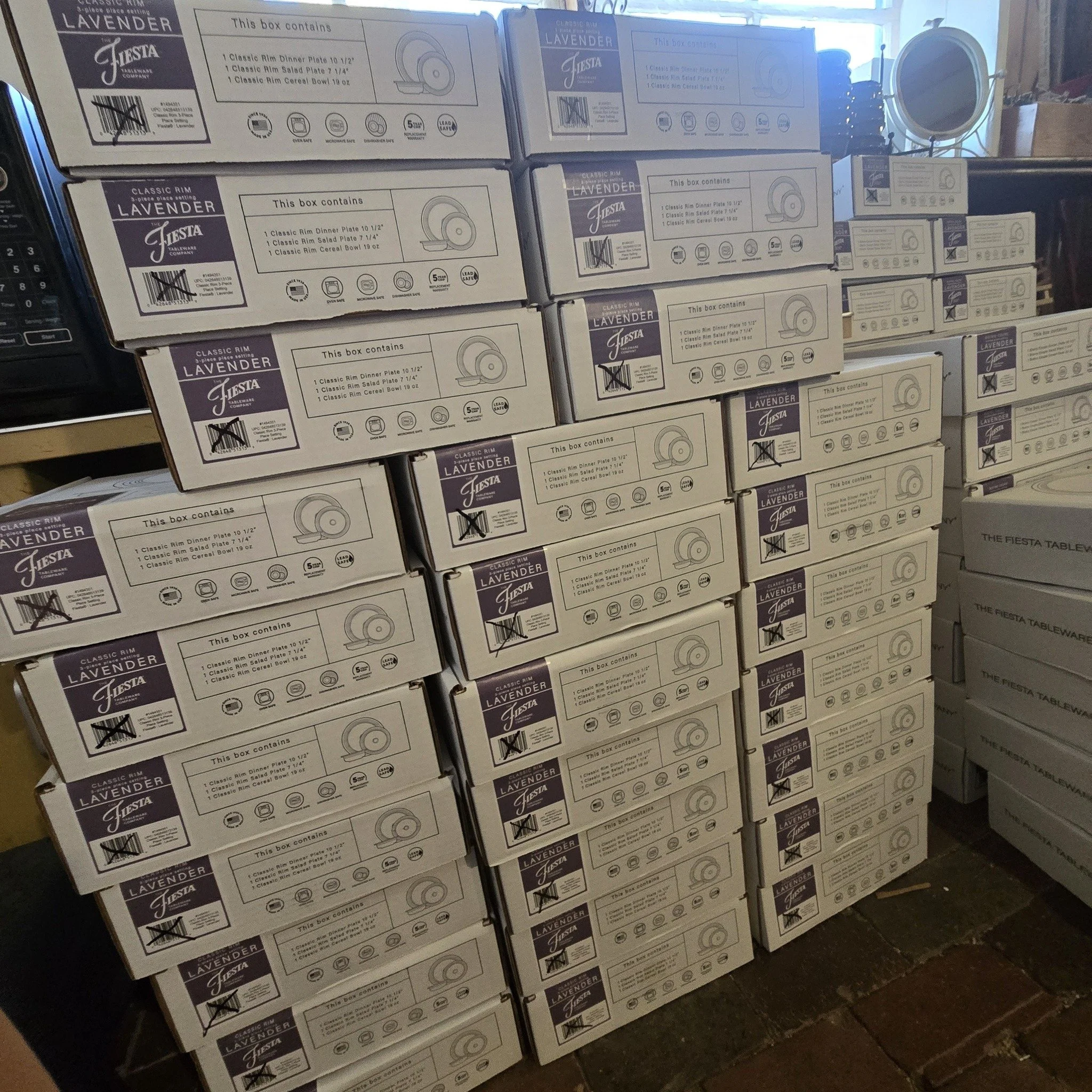 Don't wait for shipping. Come in tomorrow, Tuesday, March 31st at 10 a.m. to buy your LAVENDER FIESTAWARE!  We are ready for you!