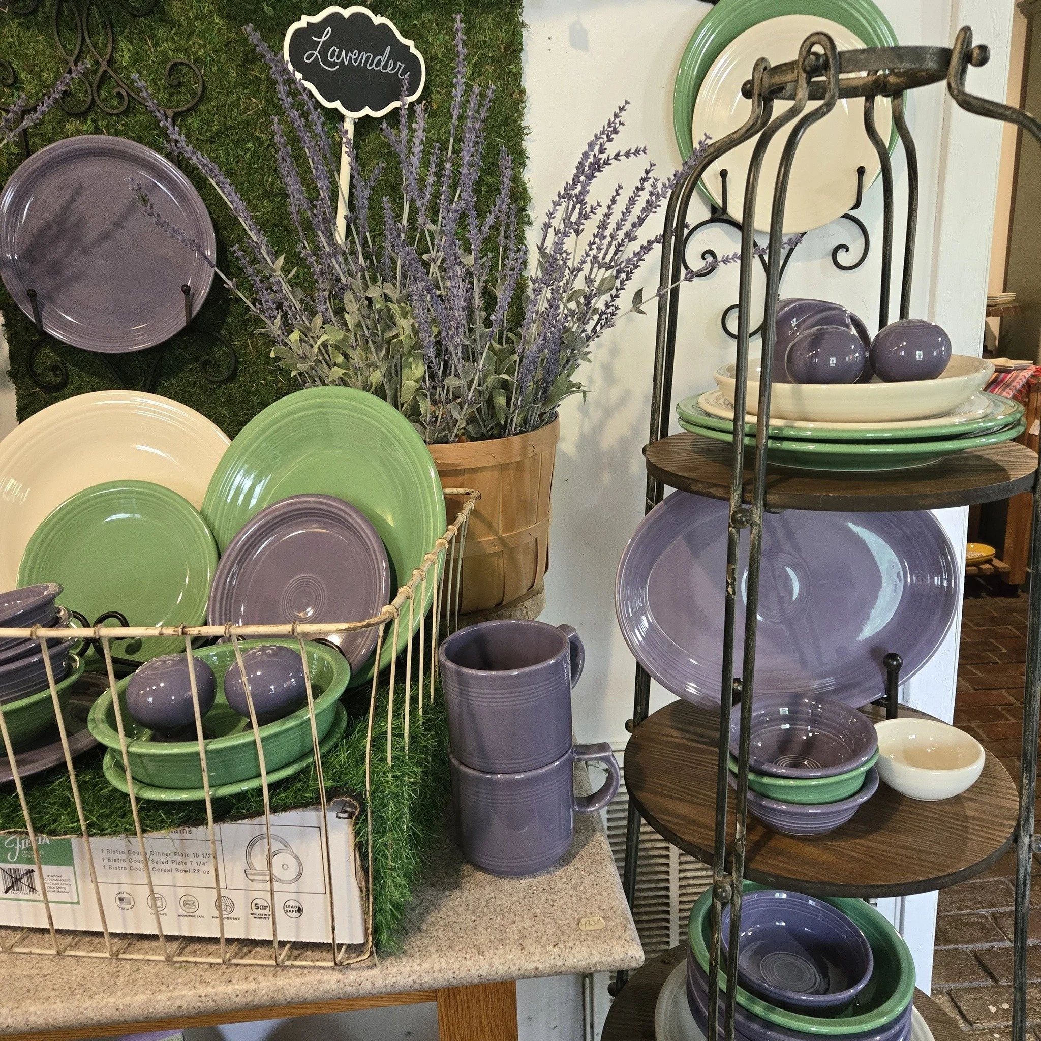 The second lavender release is here!! This round of Fiestaware includes the following in lavender:
Salt and Pepper shakers
Mini pitchers
Lg oval platter
Stackable mugs and more!!
 #madeinamerica #fiesta #colorfulkitchen #fiestaware