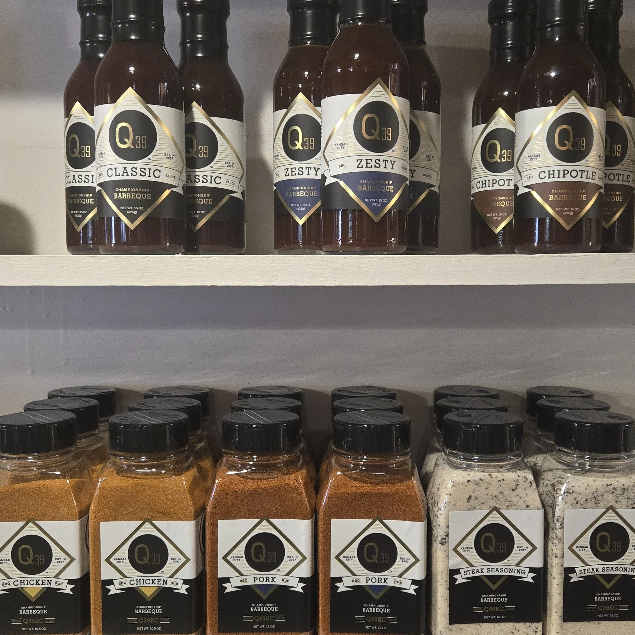 New to the store, a KC favorite! Q39 rubs and sauces!