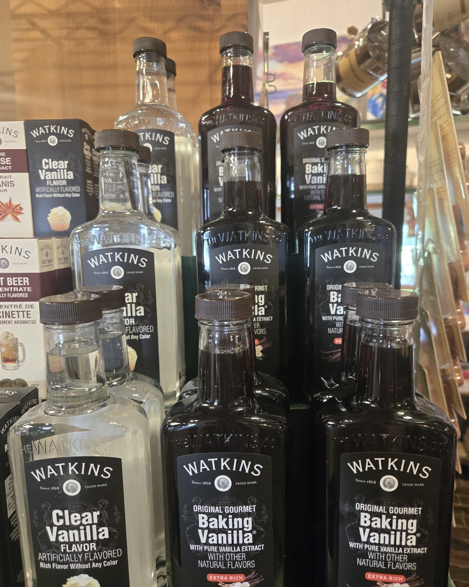 As an old ad says, "Watkins Vanilla - not your Mother's vanilla. More like your Mother's, Mother's, Mother's . . ."

We are proud to carry this timeless ingredient in our Morton House!